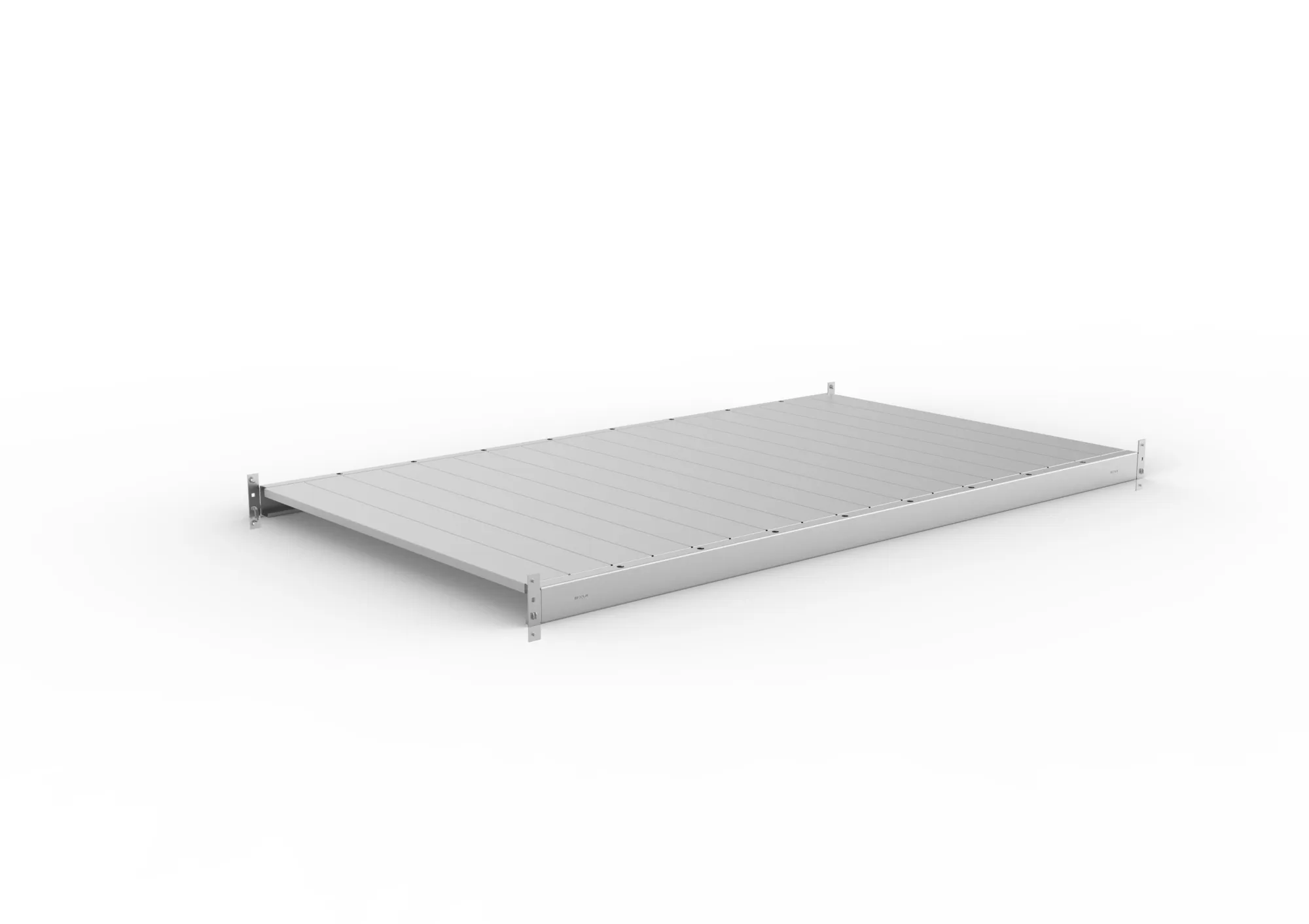 META MINI-RACK, Zusatzboden Stahlpaneele, 1800 x 1050 mm, verzinkt – Ansicht in Blickhöhe