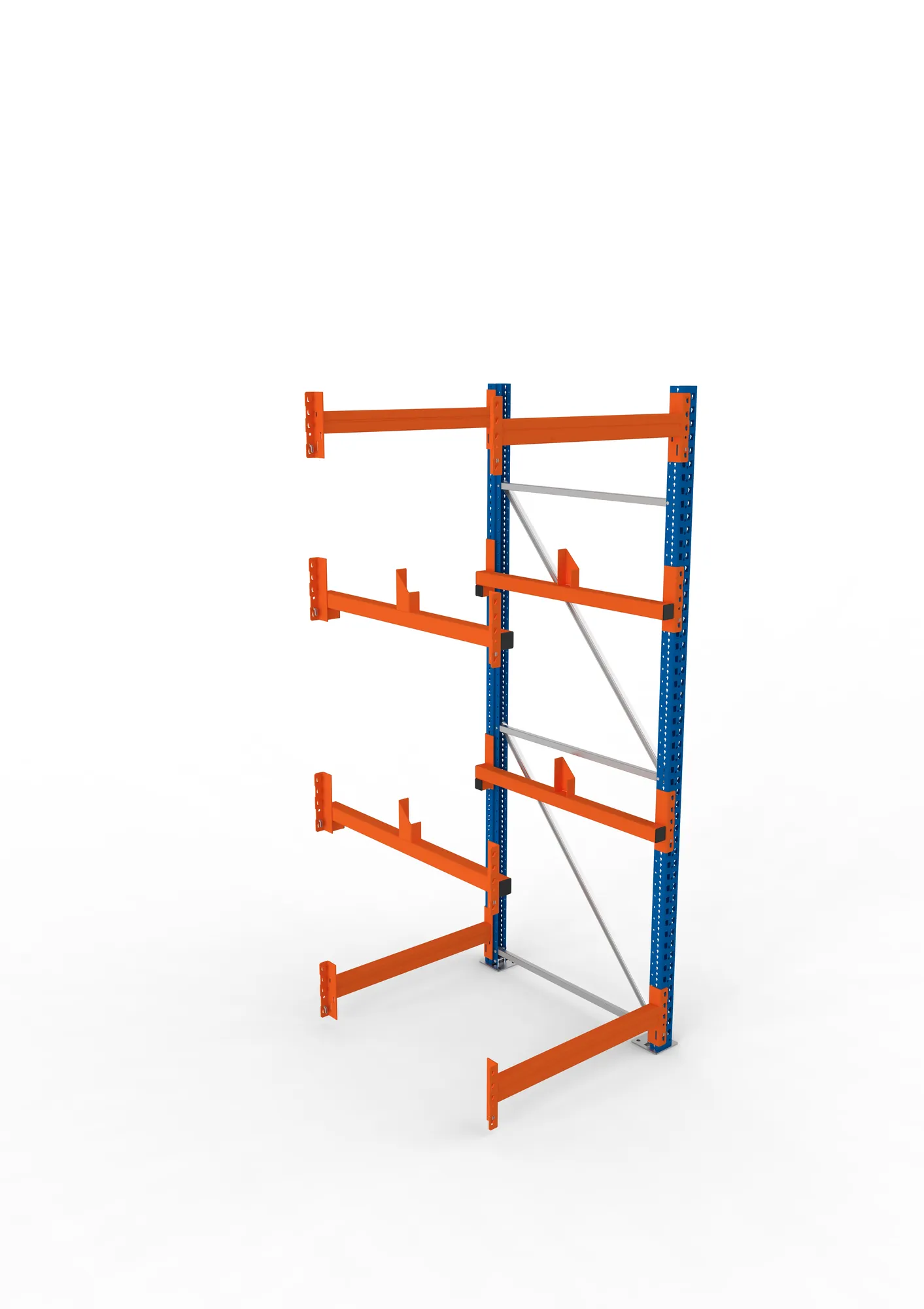 META MULTIPAL, Kabeltrommelregal, Anbauregal, 2700 x 900 x 1100 mm, Feldlast 4000 kg, 2 Ebenen, Typ 1, RAL 5010 – Ansicht von oben