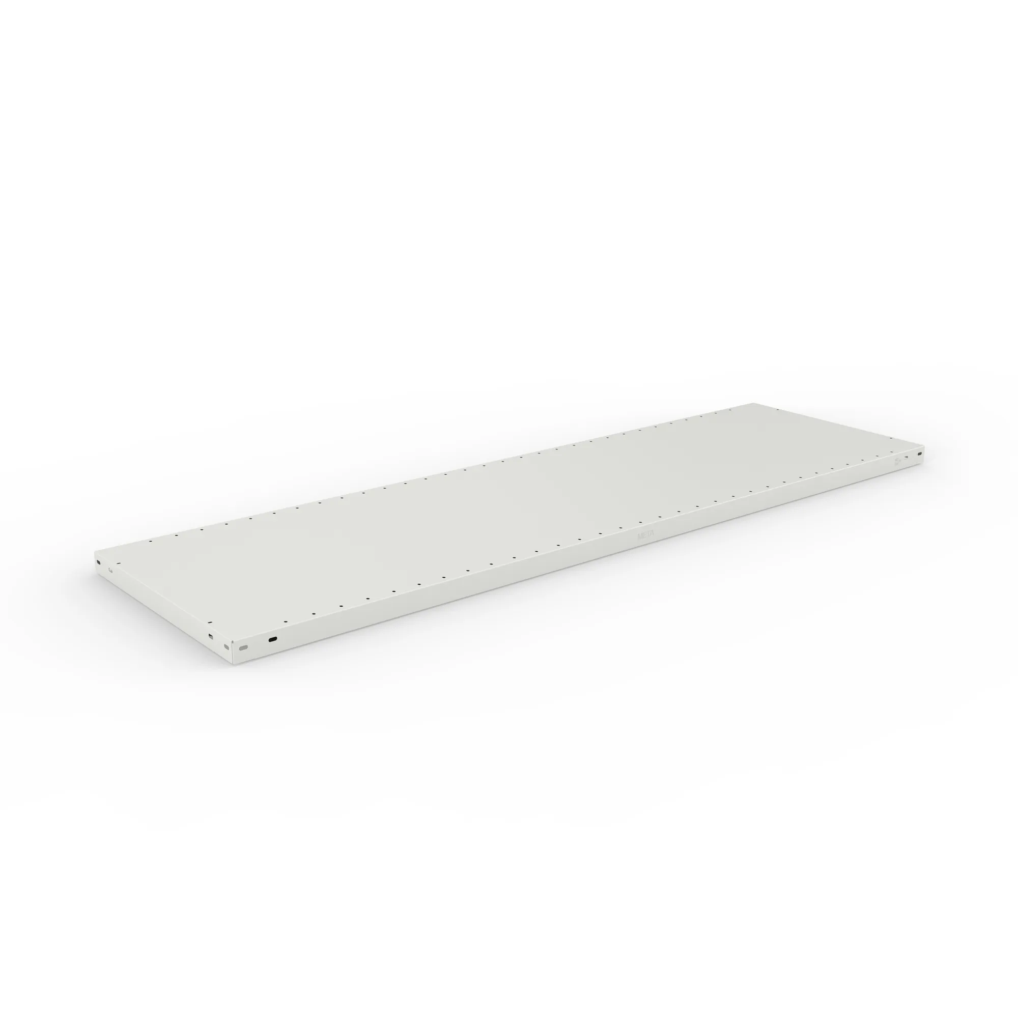 META CLIP, Fachboden MS200, 1700 x 500 mm, RAL 7035 – Ansicht in Blickhöhe