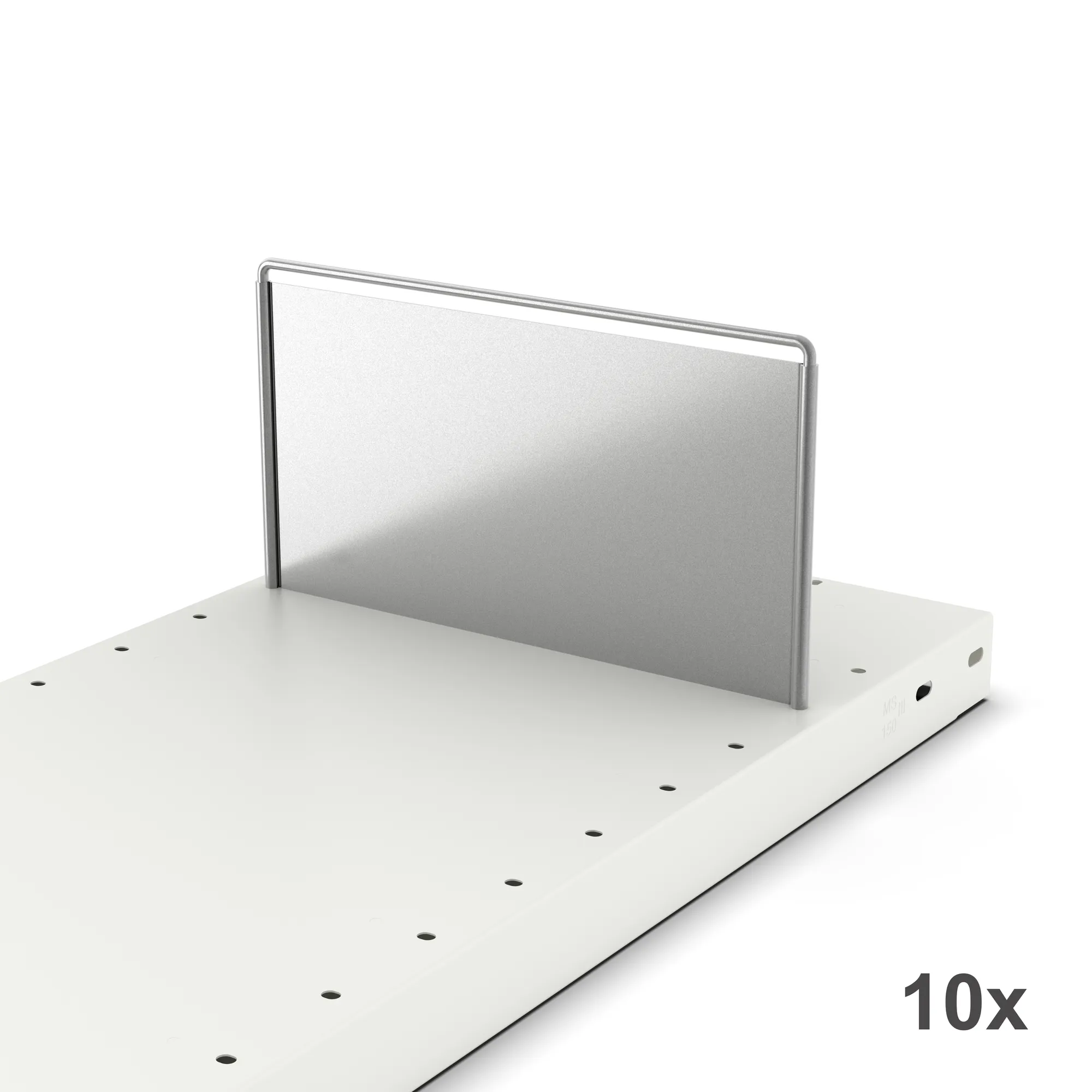 META CLIP, Fachteiler freistehend, 150 x 300 mm, verzinkt, 10 Stück – im eingebauten Zustand