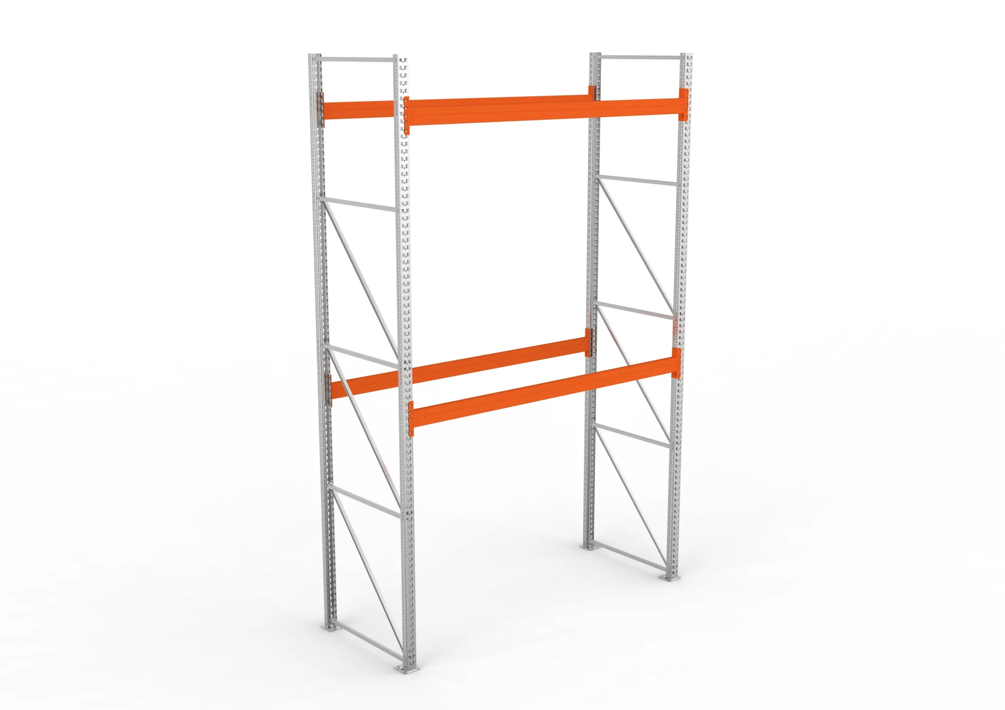 META MULTIPAL, Palettenregal, Grundregal, 4400 x 2700 x 1100 mm, Fachlast 960 kg, 3 Ebenen, 9 Paletten, verzinkt – Ansicht von oben