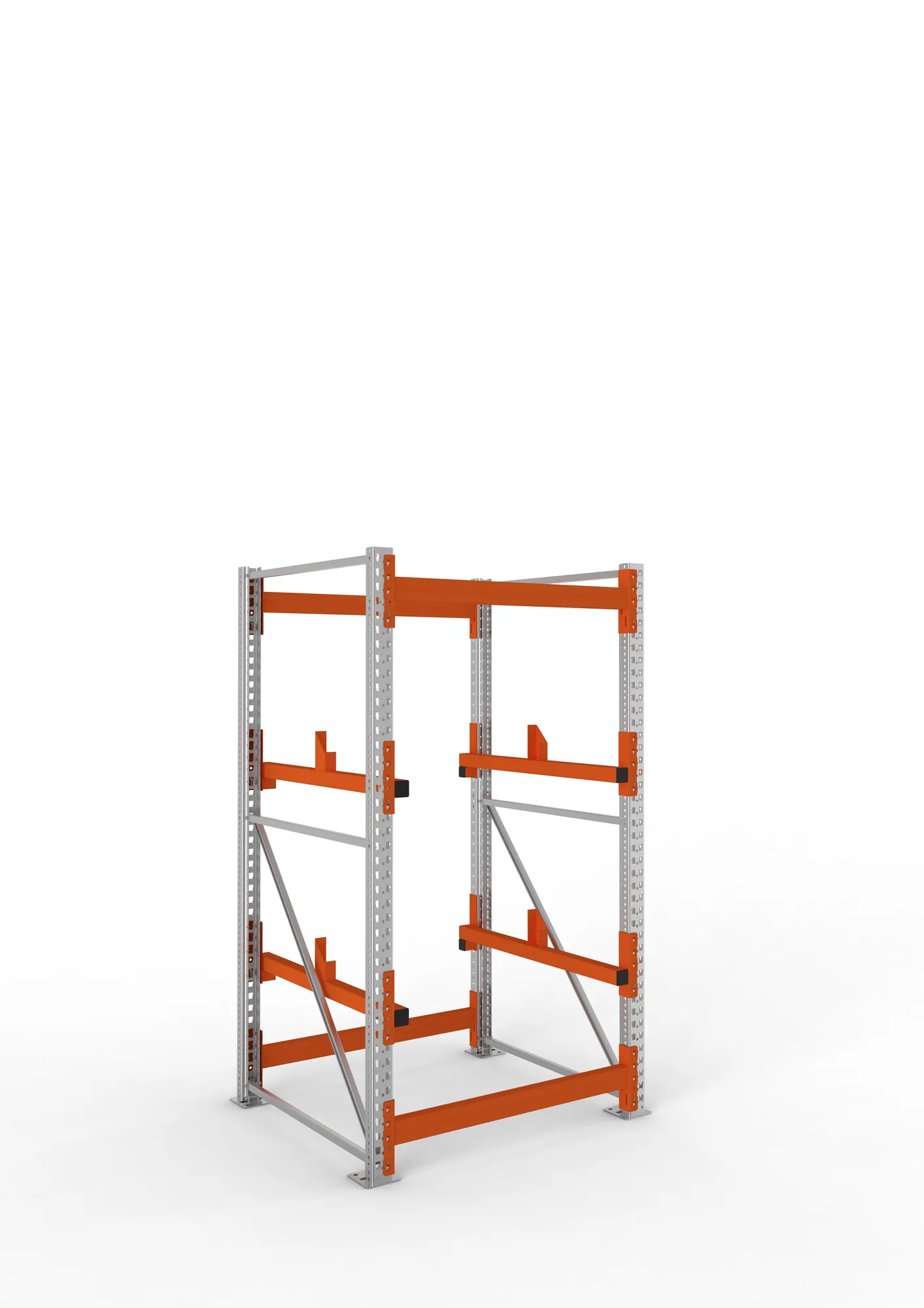 META MULTIPAL, Kabeltrommelregal, Grundregal, 2200 x 1100 x 1100 mm, Feldlast 4000 kg, 2 Ebenen, Typ 1, verzinkt – Ansicht in Blickhöhe