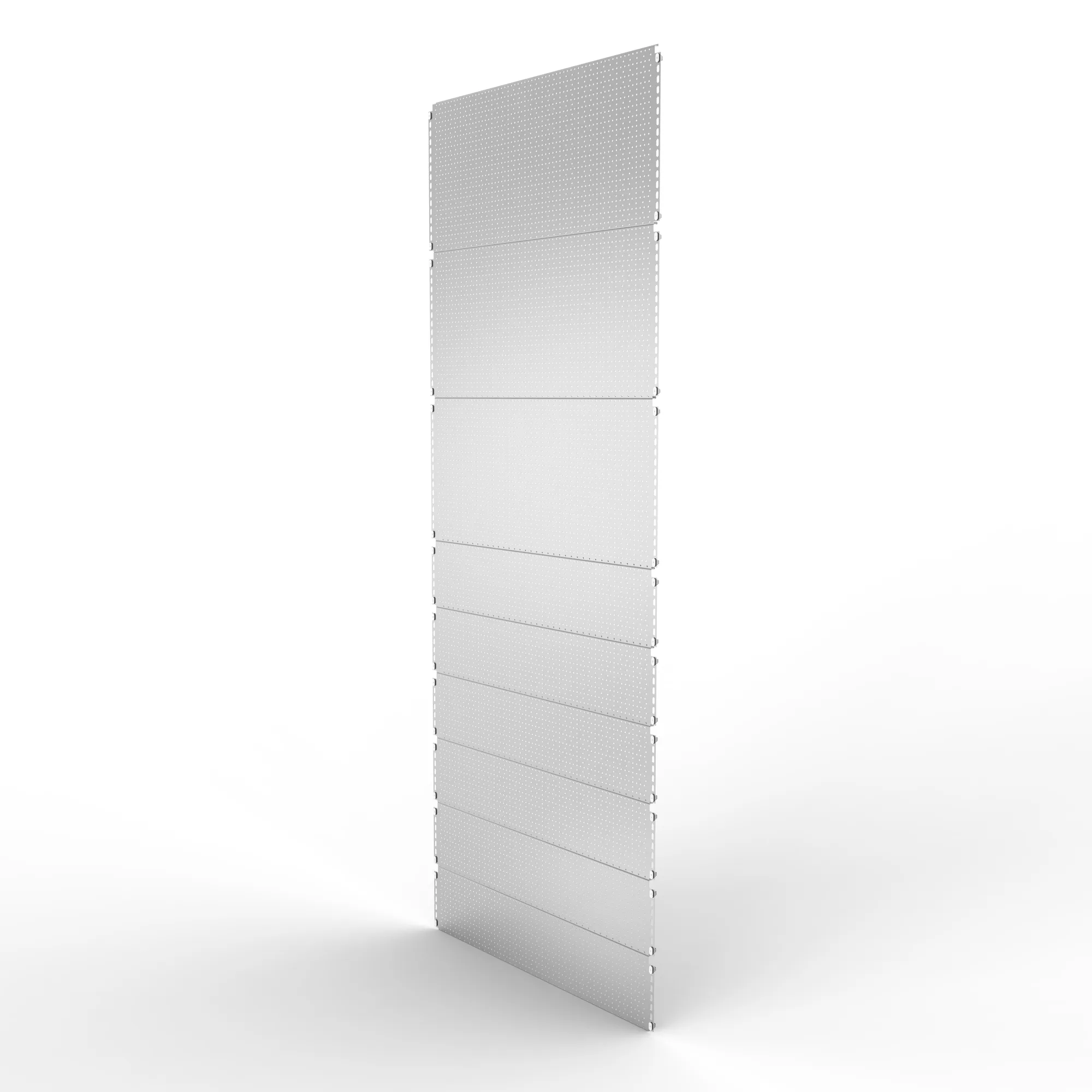 META CLIP, Euroloch-Rückwand, 2500 x 1000 mm, verzinkt – Ansicht in Blickhöhe