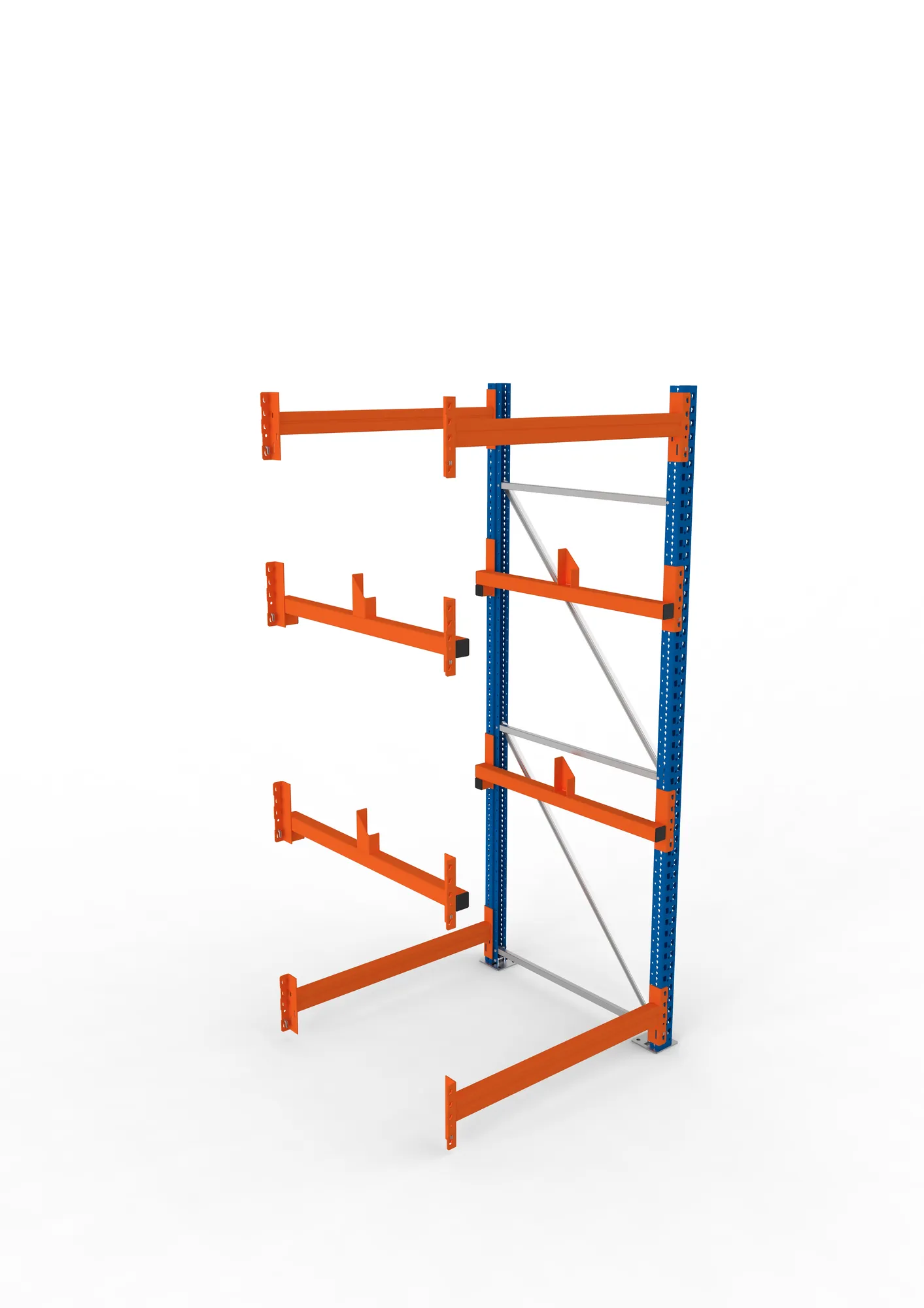 META MULTIPAL, Kabeltrommelregal, Anbauregal, 2700 x 1100 x 1100 mm, Feldlast 4000 kg, 2 Ebenen, Typ 1, RAL 5010 – Ansicht von oben