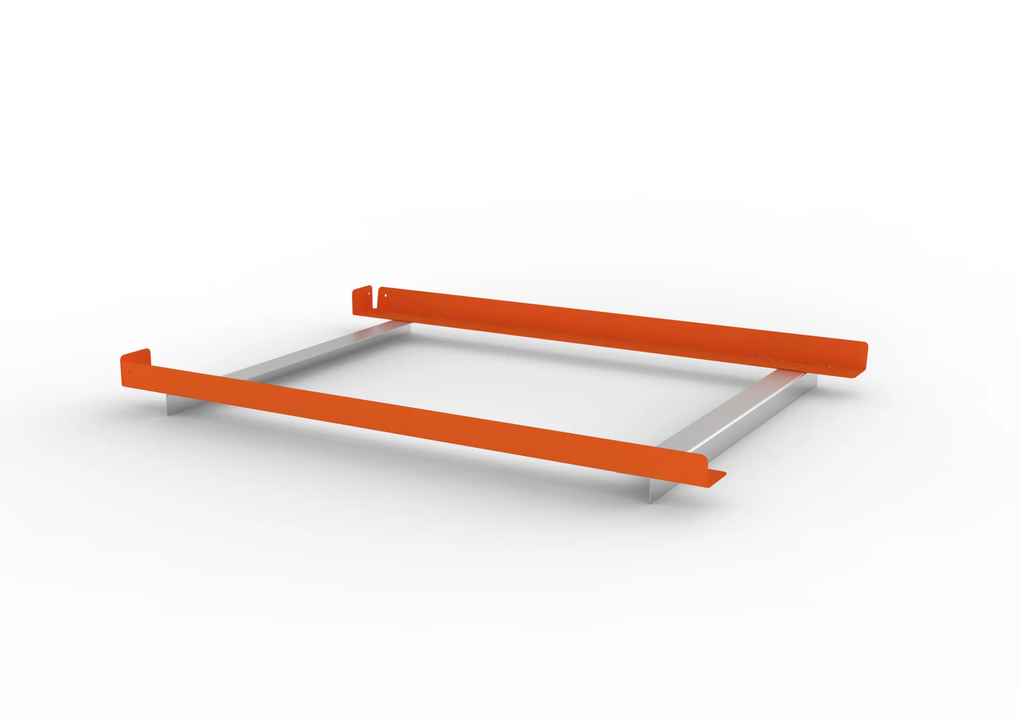 META MULTIPAL, Winkelauflagerahmen L, 1100 mm, 250 kg, RAL 2001 – Ansicht in Blickhöhe