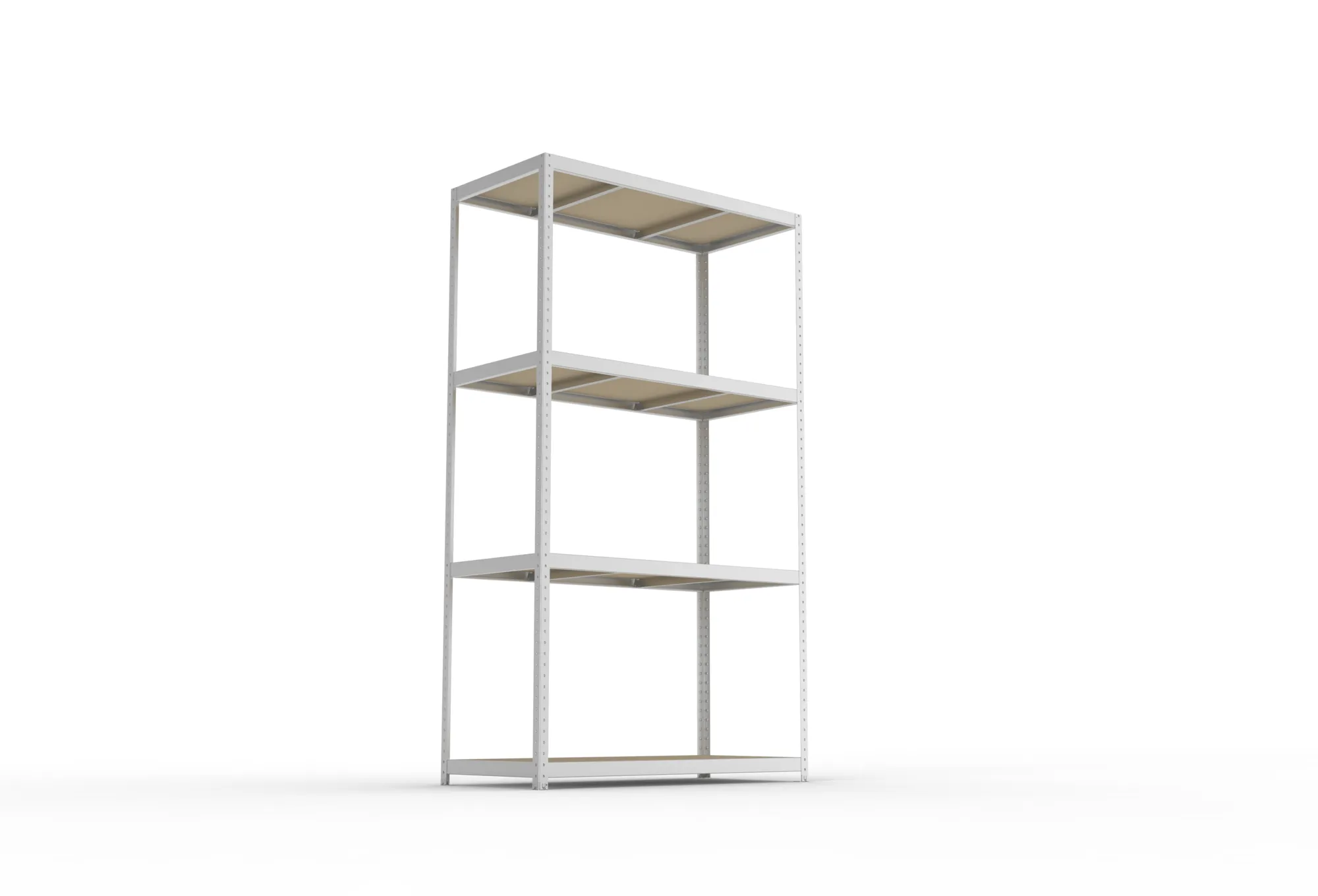 META SPEED-RACK, Weitspannregal, 2970 x 1700 x 800 mm, Fachlast 500 kg, Spanplattenböden, 4 Ebenen – Ansicht von unten