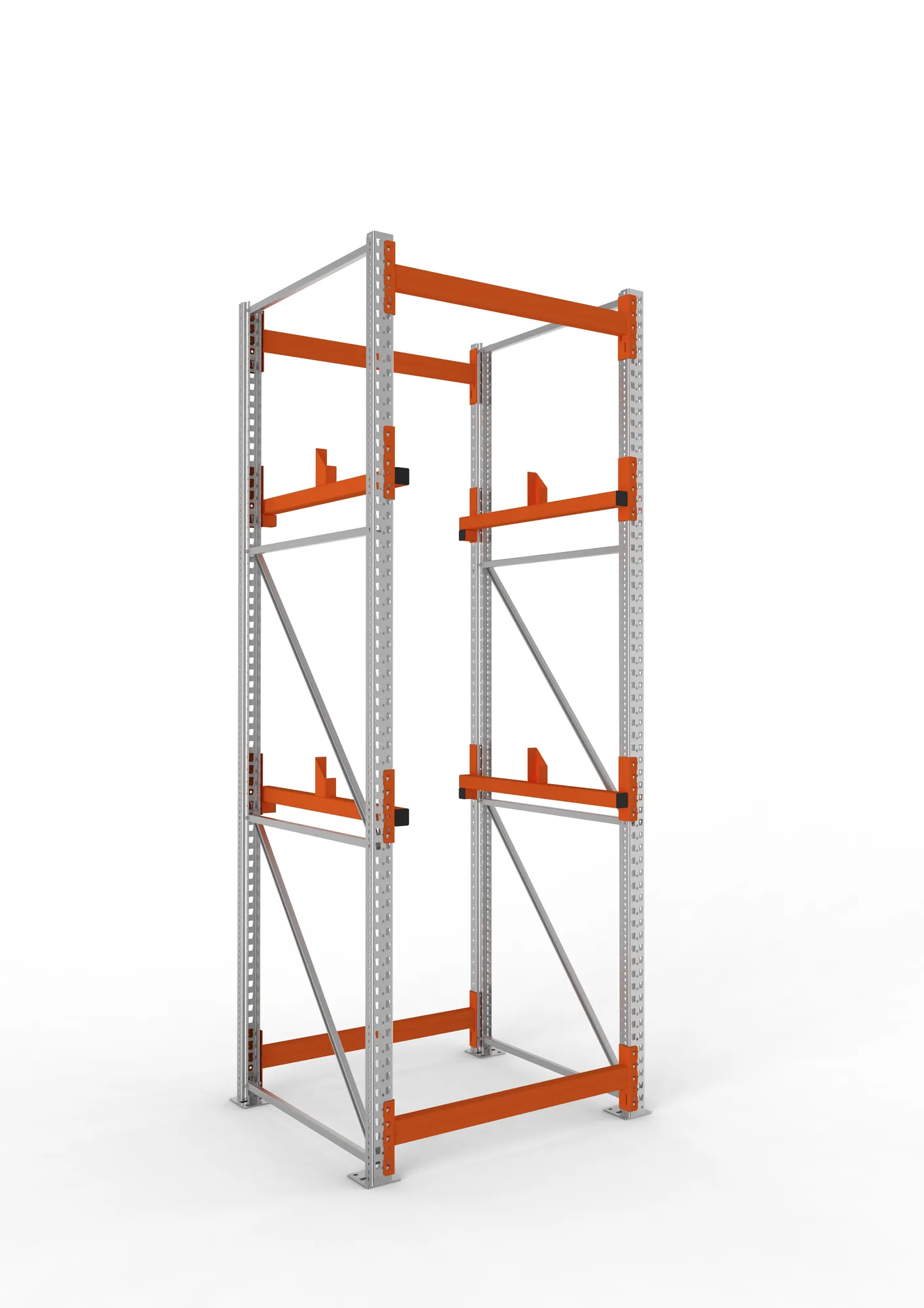 META MULTIPAL, Kabeltrommelregal, Grundregal, 3300 x 1100 x 1100 mm, Feldlast 4000 kg, 2 Ebenen, Typ 1, verzinkt – Ansicht in Blickhöhe
