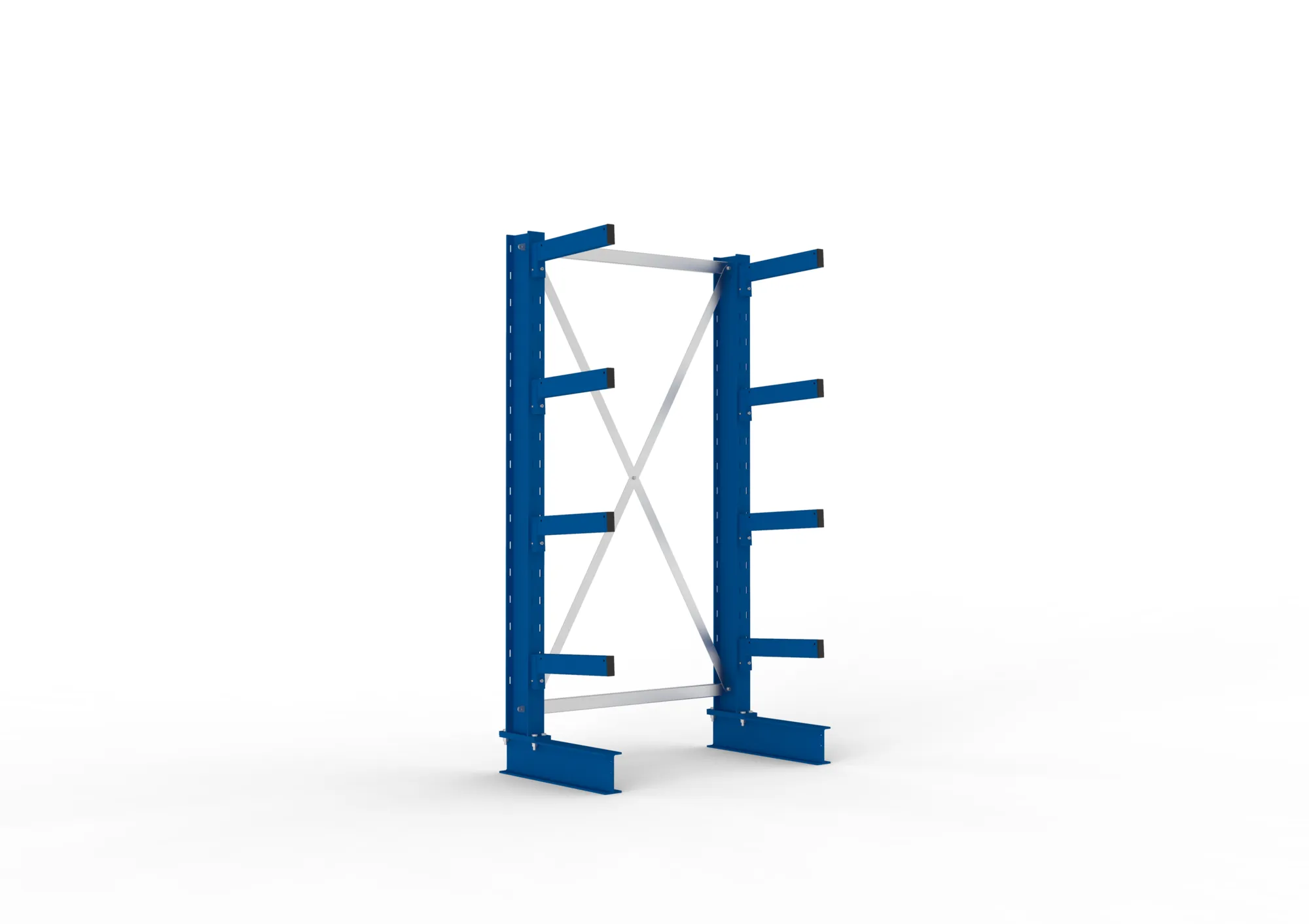 META MULTISTRONG M, Kragarmregal, Grundregal, 2000 x 1000 x 400 mm, Armlast 535 kg, einseitig, 4+1 Ebenen – Ansicht in Blickhöhe