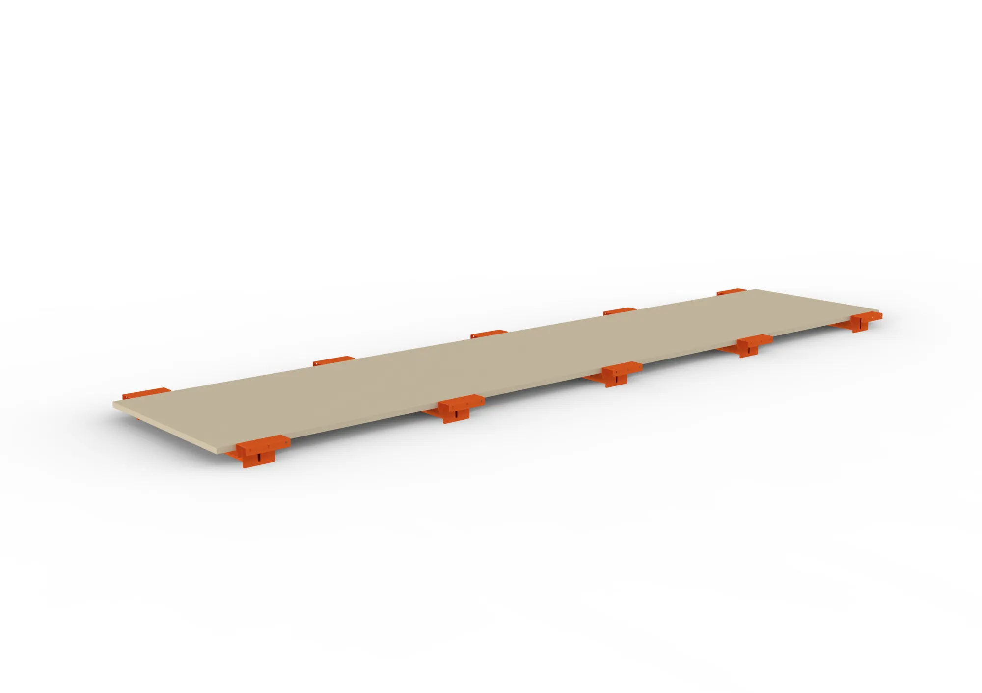 META MULTIPAL, Zusatzboden Spanplatte 19 mm, 3300 x 800 mm, mit Tiefenauflage – Ansicht in Blickhöhe