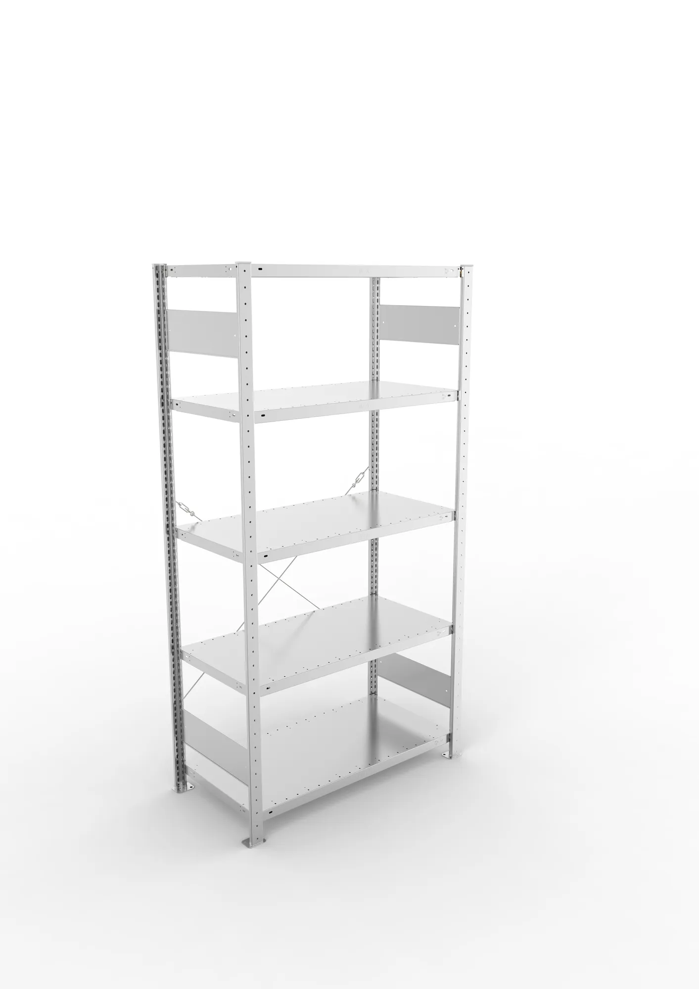 META CLIP, Fachbodenregal, Grundregal, 2000 x 1000 x 500 mm, Fachlast 330 kg, 5 Ebenen, verzinkt – Ansicht von oben