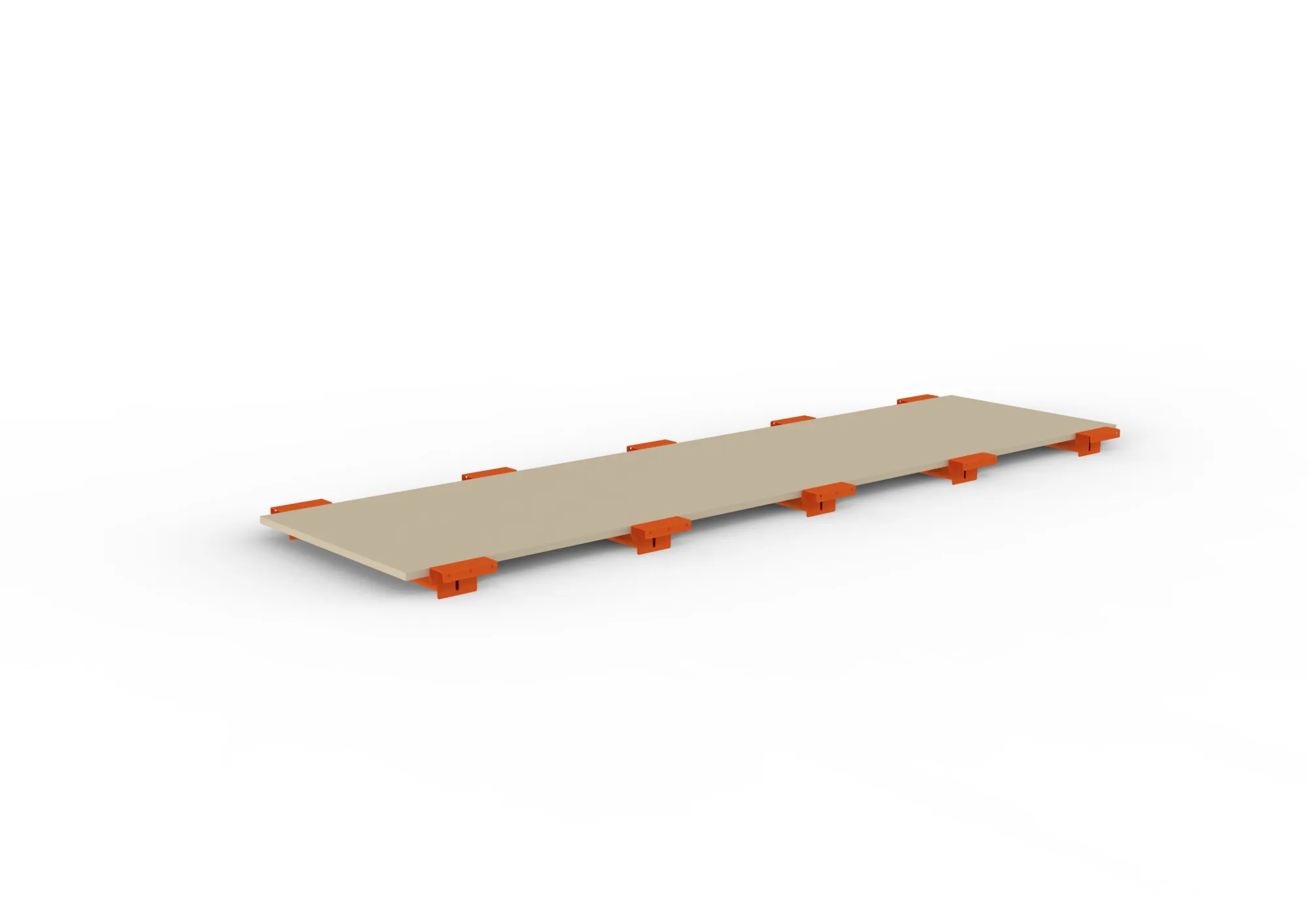 META MULTIPAL, Zusatzboden Spanplatte 19 mm, 2700 x 800 mm, mit Tiefenauflage – Ansicht in Blickhöhe