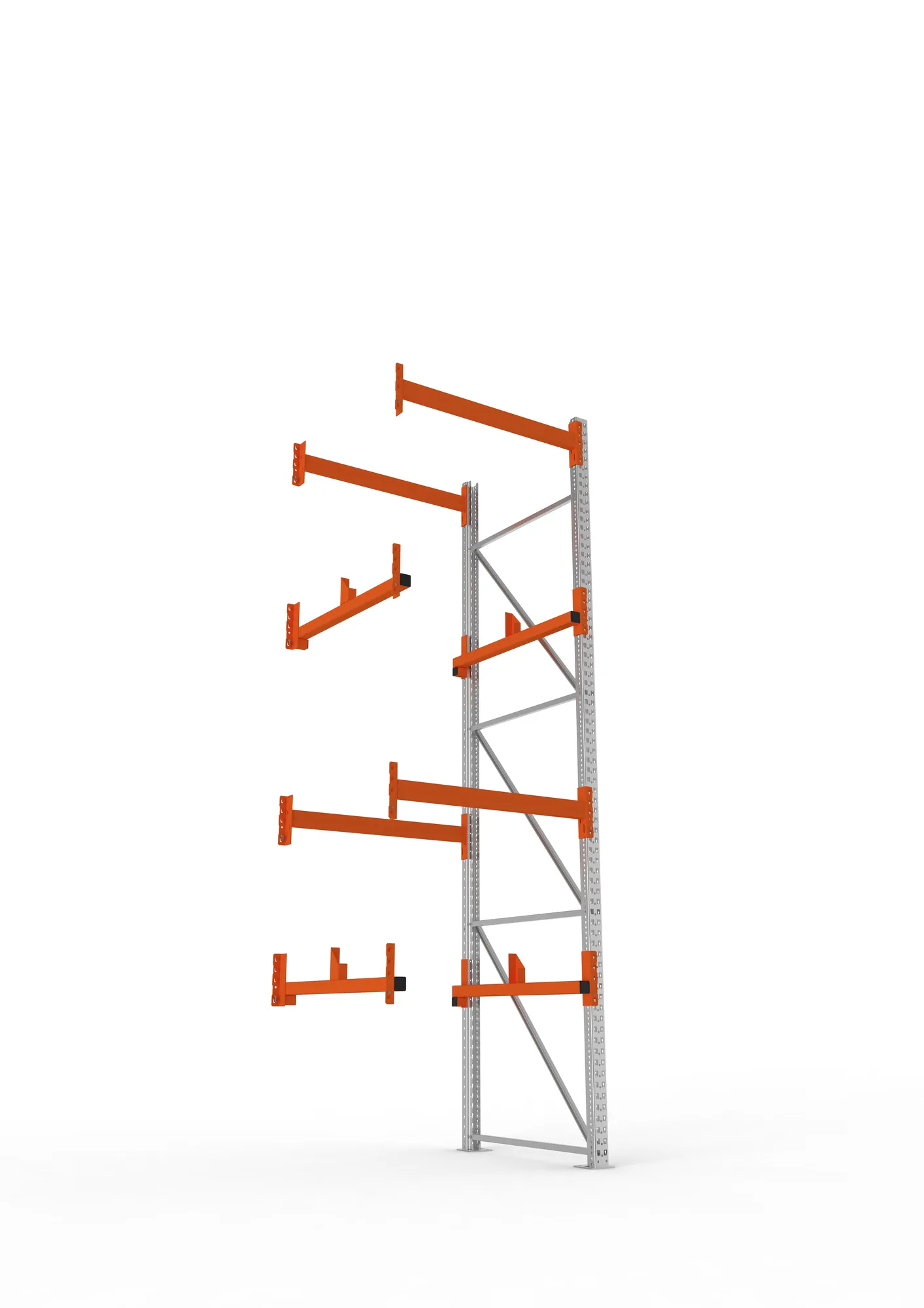META MULTIPAL, Kabeltrommelregal, Anbauregal, 3800 x 1100 x 1100 mm, Feldlast 4000 kg, 2 Ebenen, Typ 1, verzinkt – Ansicht von unten