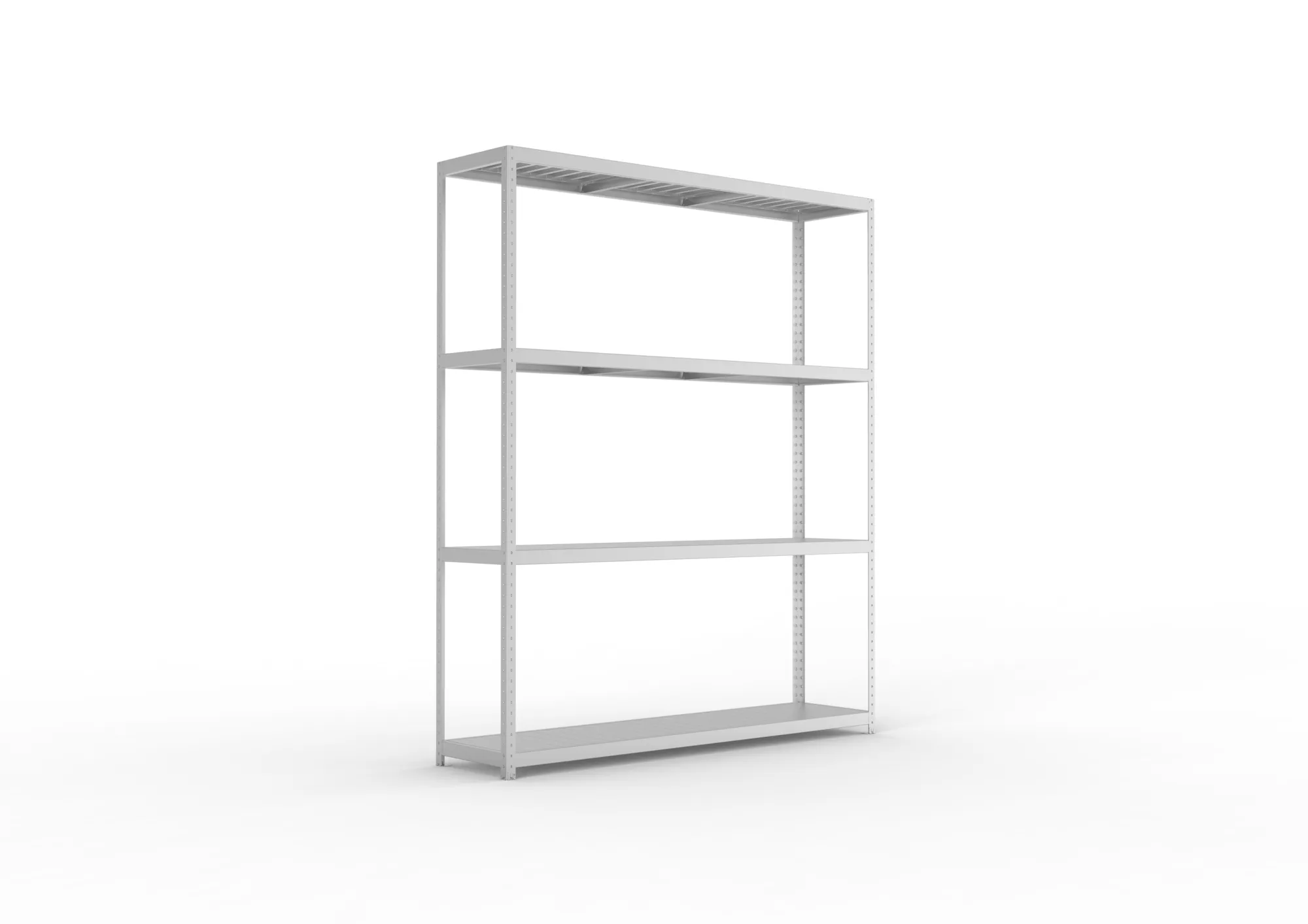 META SPEED-RACK, Weitspannregal, 2970 x 2500 x 600 mm, Fachlast 400 kg, Stahlpaneelböden, 4 Ebenen – Ansicht in Blickhöhe