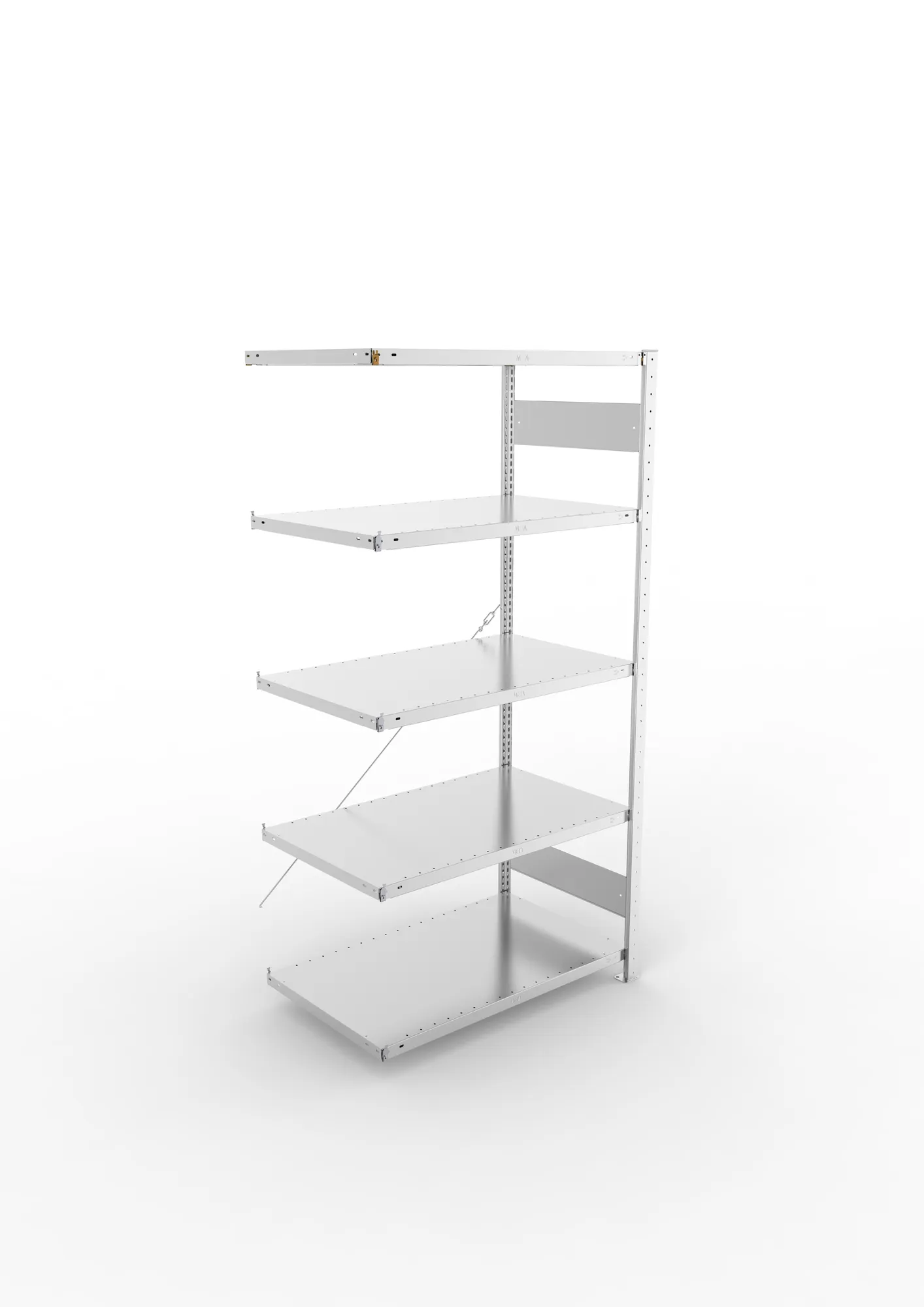 META CLIP, Fachbodenregal, Anbauregal, 2000 x 1000 x 600 mm, Fachlast 150 kg, 5 Ebenen, verzinkt – Ansicht von oben