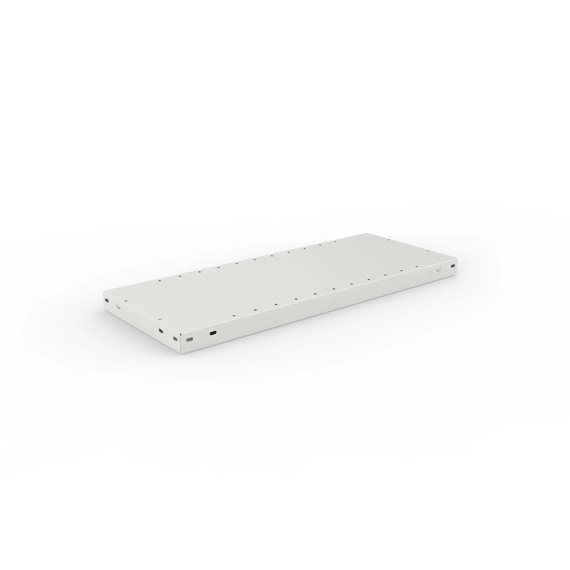 META CLIP, Fachboden MS150, 750 x 300 mm, RAL 7035 – Ansicht in Blickhöhe