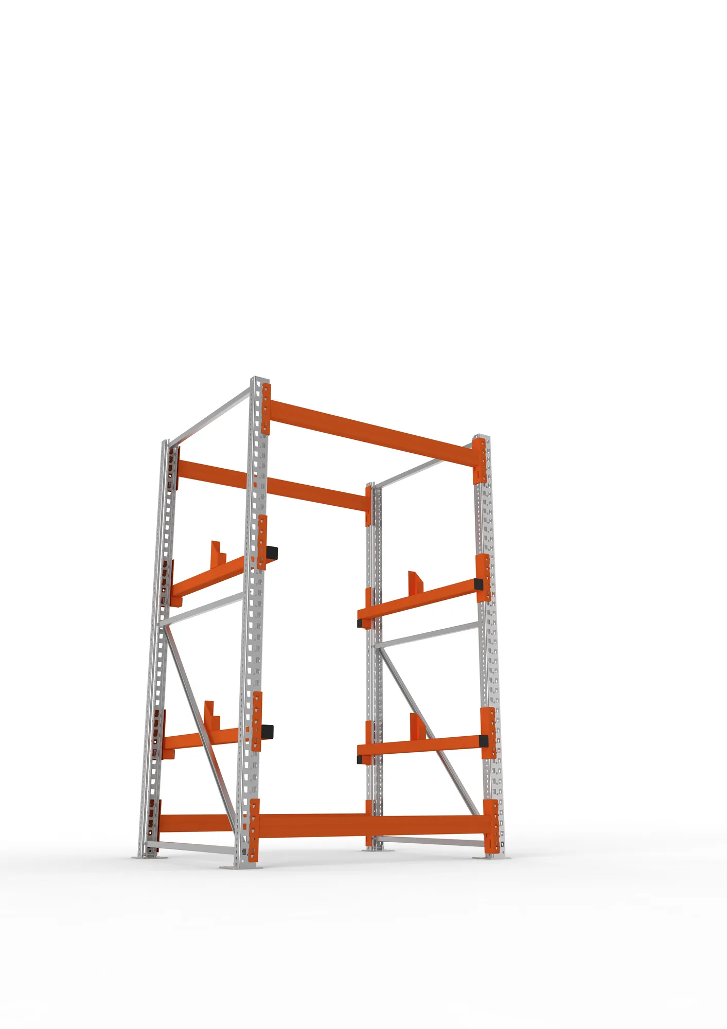 META MULTIPAL, Kabeltrommelregal, Grundregal, 2200 x 1300 x 1100 mm, Feldlast 4000 kg, 2 Ebenen, Typ 1, verzinkt – Ansicht von unten