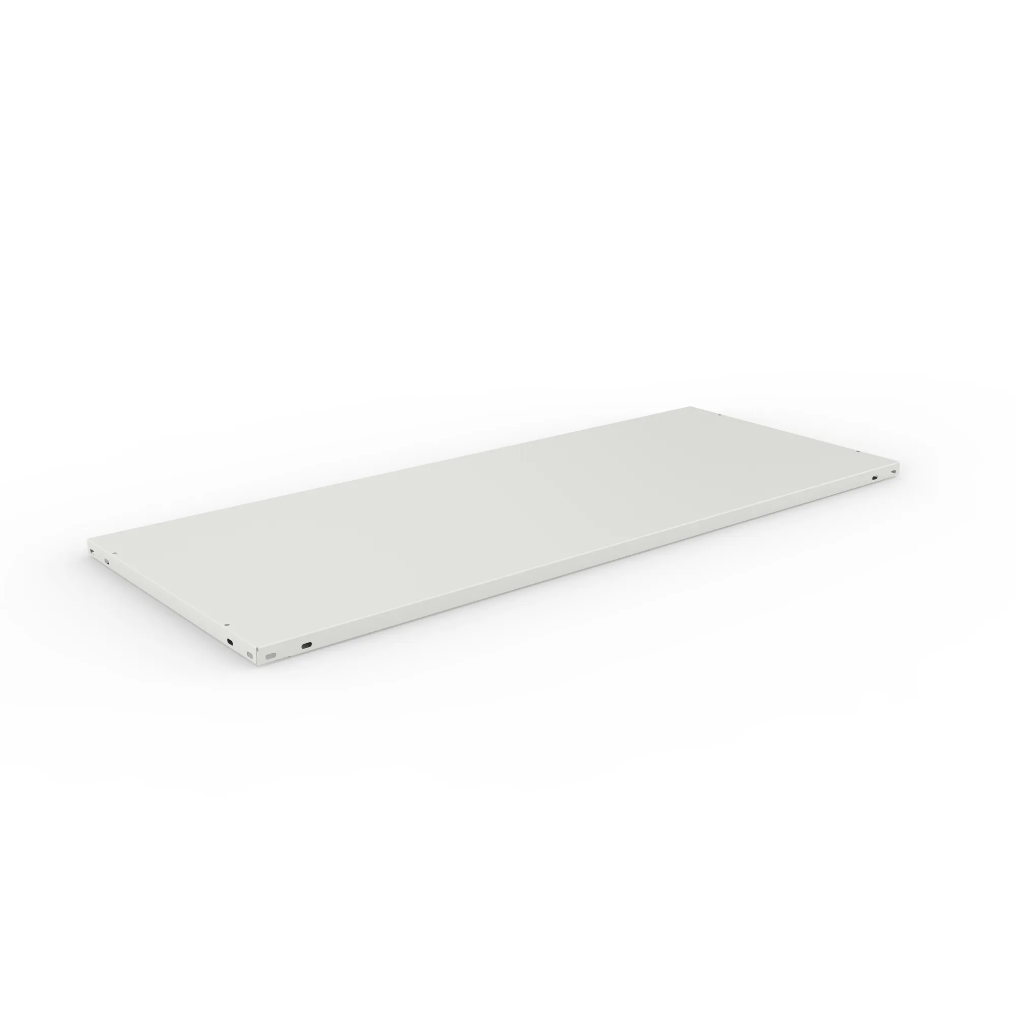 META CLIP, Fachboden L80, 1250 x 500 mm, RAL 7035 – Ansicht in Blickhöhe