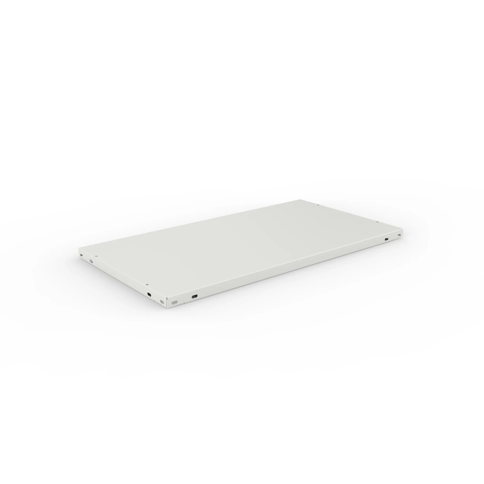 META CLIP, Fachboden L80, 750 x 400 mm, RAL 7035 – Ansicht in Blickhöhe