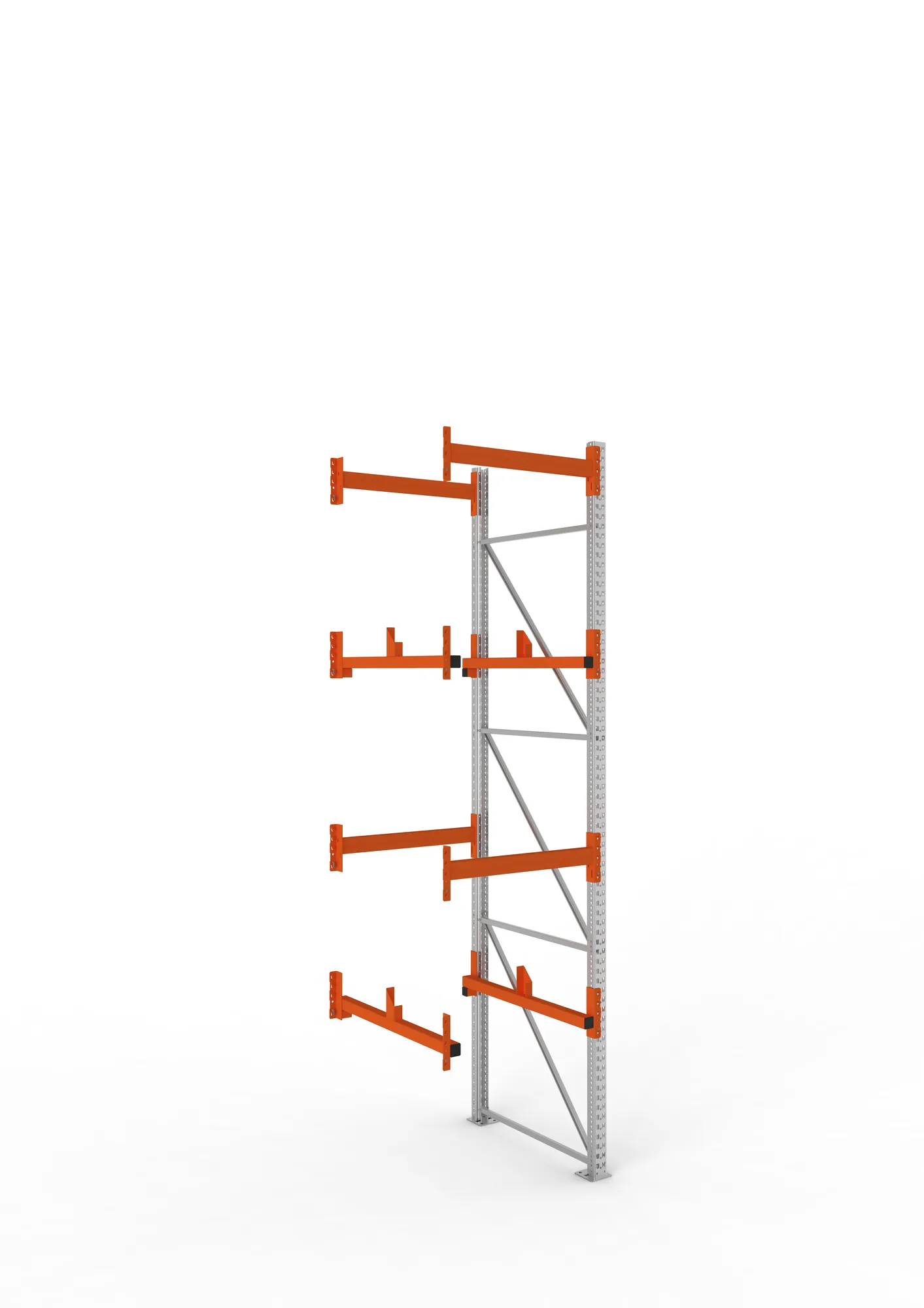 META MULTIPAL, Kabeltrommelregal, Anbauregal, 3800 x 900 x 1100 mm, Feldlast 4000 kg, 2 Ebenen, Typ 1, verzinkt – Ansicht in Blickhöhe