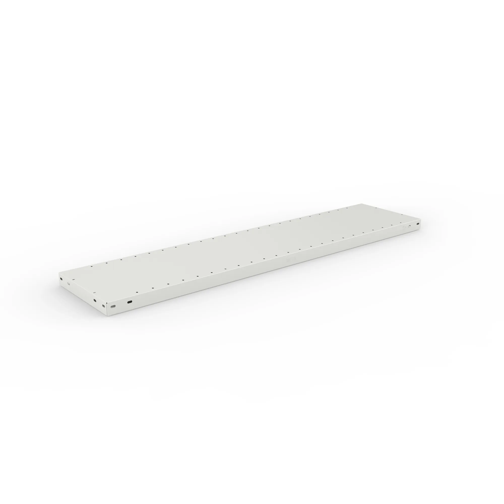 META CLIP, Fachboden MS230, 1300 x 300 mm, RAL 7035 – Ansicht in Blickhöhe