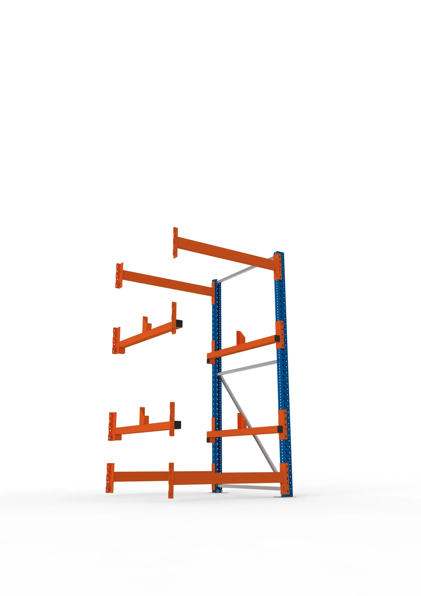 META MULTIPAL, Kabeltrommelregal, Anbauregal, 2200 x 1100 x 1100 mm, Feldlast 4000 kg, 2 Ebenen, Typ 1, RAL 5010 – Ansicht von unten