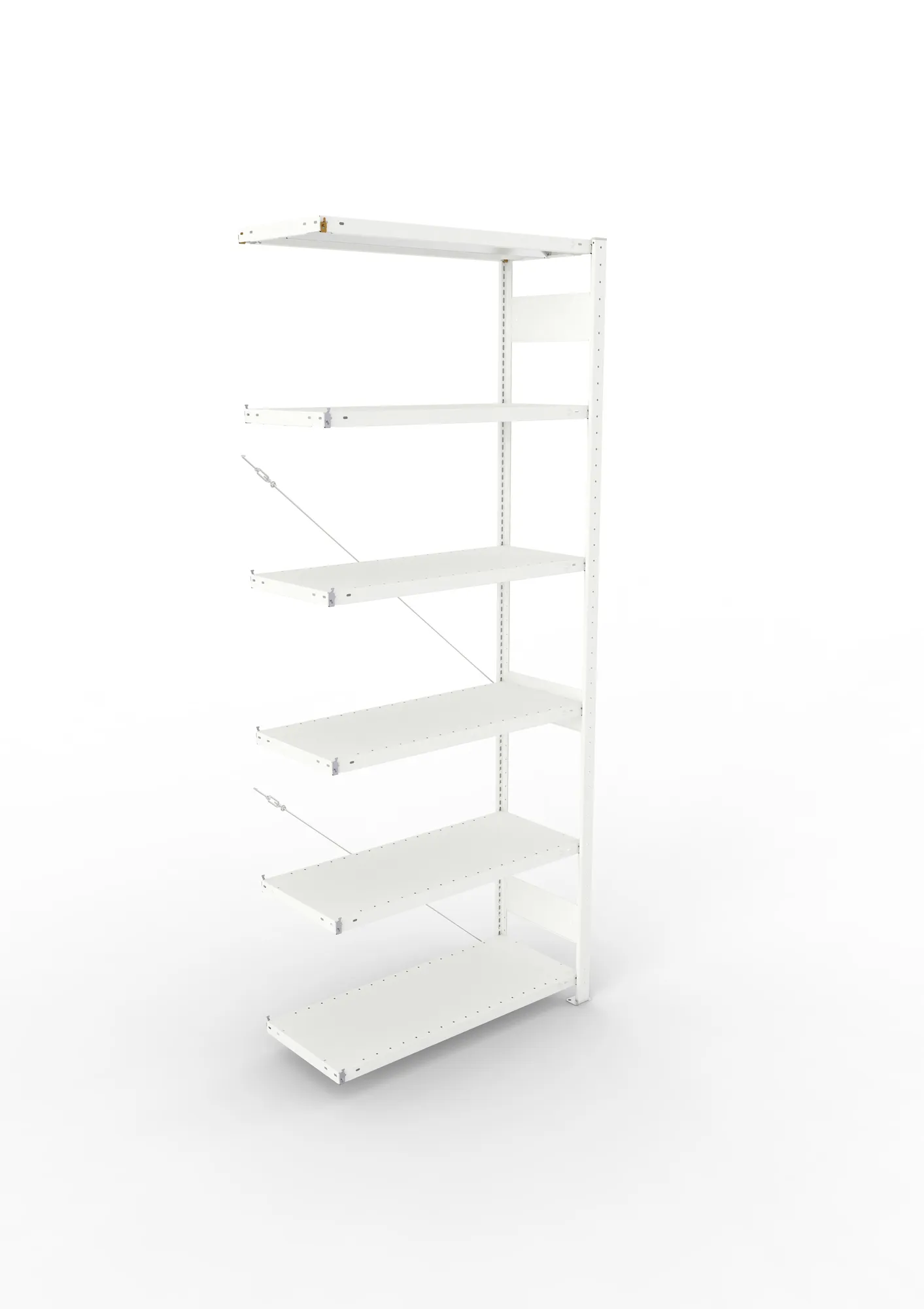 META CLIP, Fachbodenregal, Anbauregal, 2500 x 1000 x 400 mm, Fachlast 330 kg, 6 Ebenen, RAL 7035 – Ansicht von oben