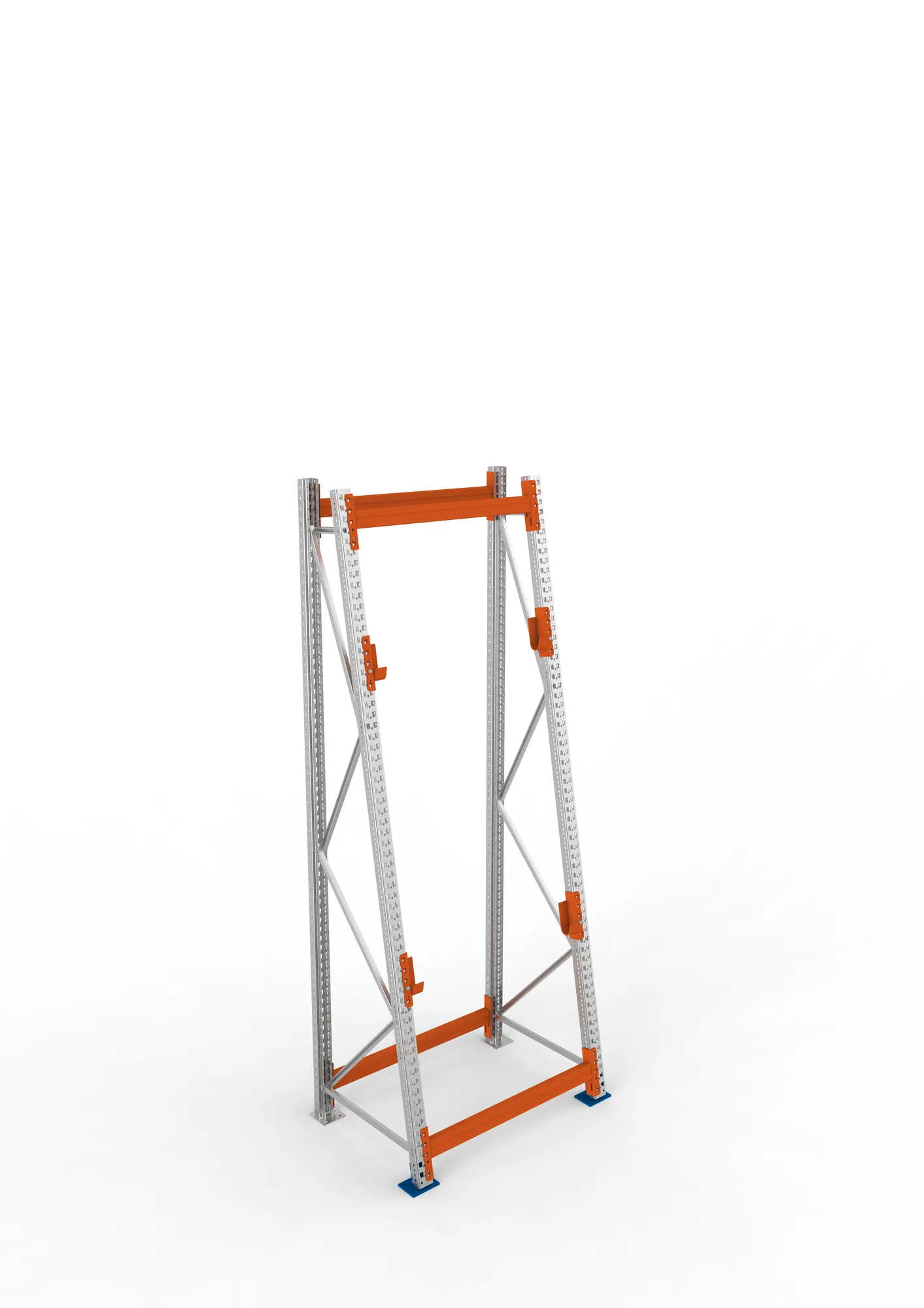 META MULTIPAL, Kabeltrommelregal, Grundregal, 3300 x 1100 x 900 mm, Feldlast 1500 kg, 2 Ebenen, Typ 3/A-Ständer, verzinkt – Ansicht von oben