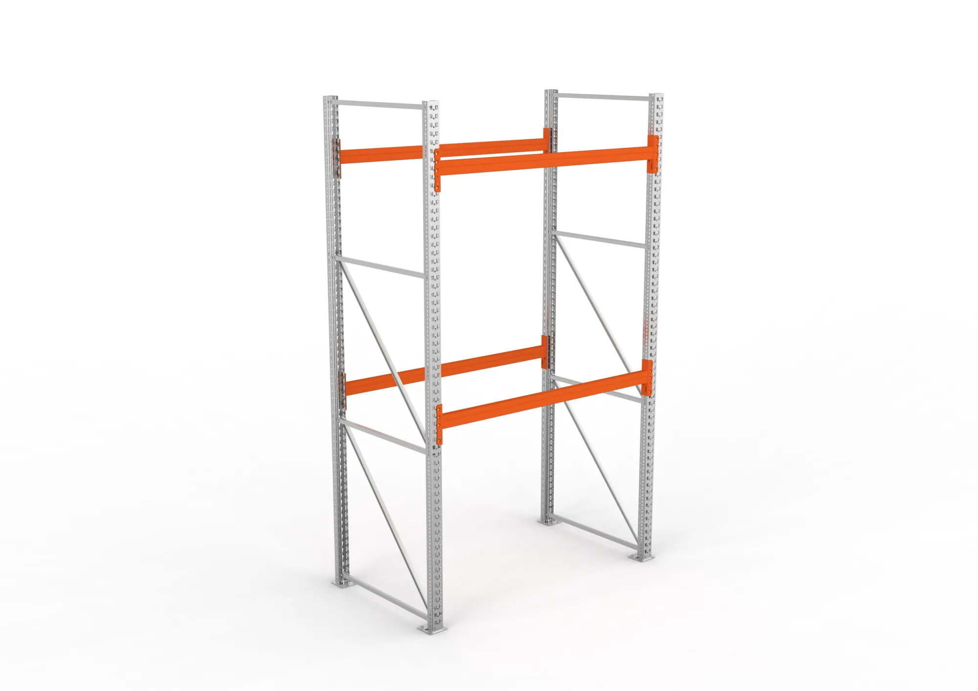 META MULTIPAL, Palettenregal, Grundregal, 3300 x 1825 x 1100 mm, Fachlast 1100 kg, 3 Ebenen, 6 Paletten, verzinkt – Ansicht von oben