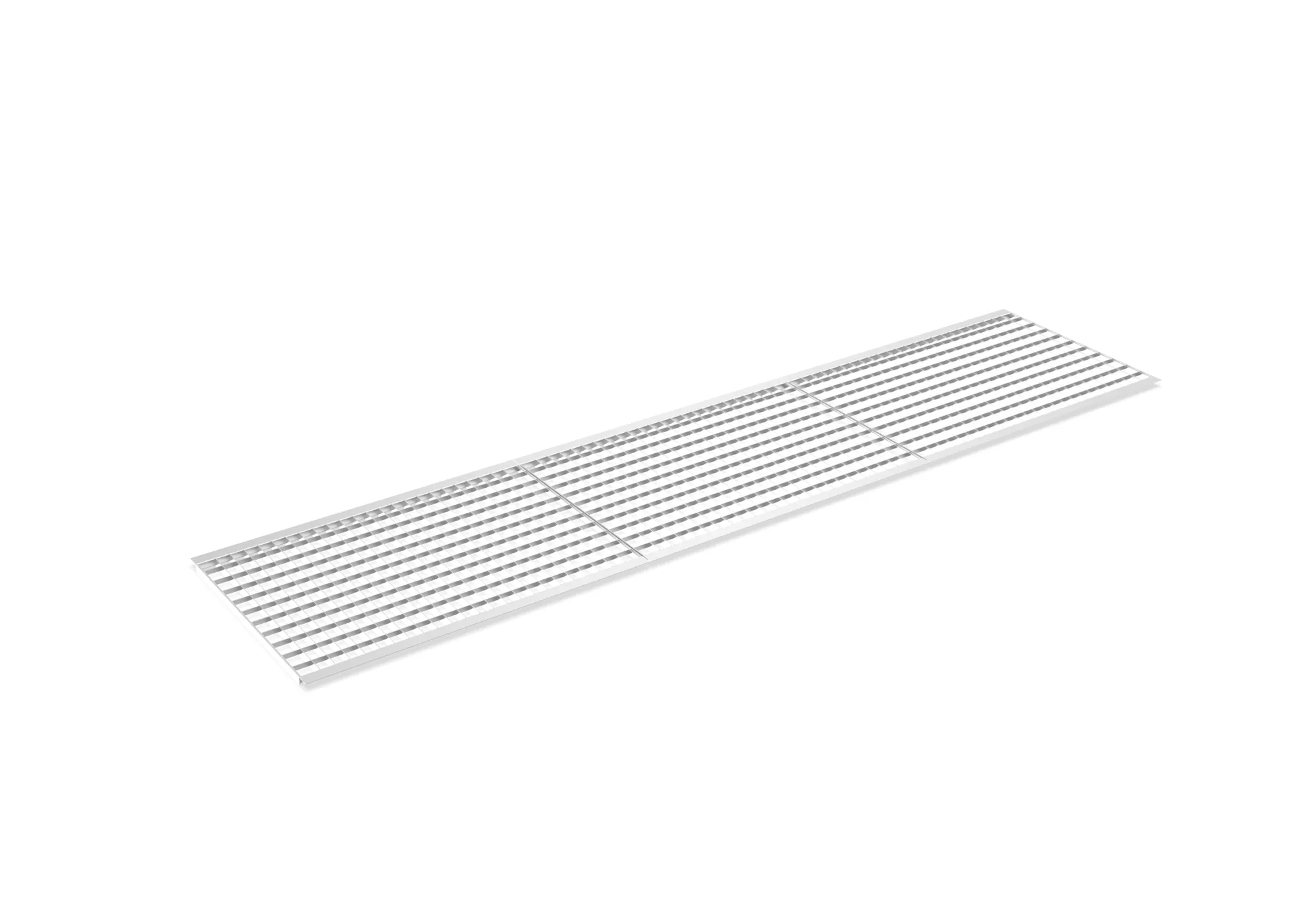 META MULTIPAL, Gitterrostboden eingelegt, 3300 x 800 mm, 1000 kg/m², feuerverzinkt – Ansicht in Blickhöhe