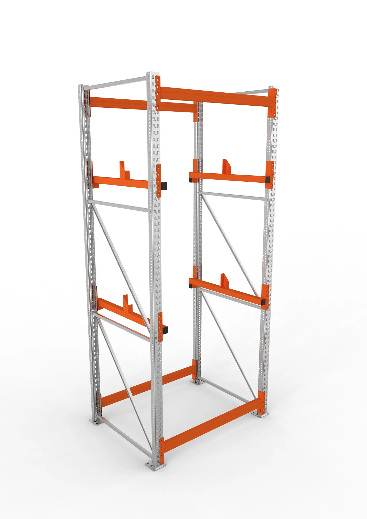 META MULTIPAL, Kabeltrommelregal, Grundregal, 3300 x 1300 x 1100 mm, Feldlast 4000 kg, 2 Ebenen, Typ 1, verzinkt – Ansicht von oben