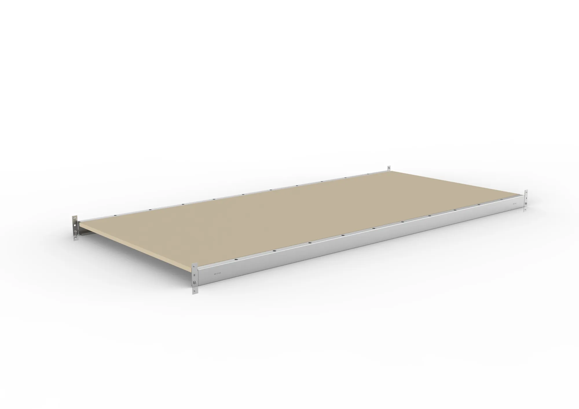 META MINI-RACK, Zusatzboden Spanplatte, 2200 x 1050 mm, verzinkt – Ansicht in Blickhöhe