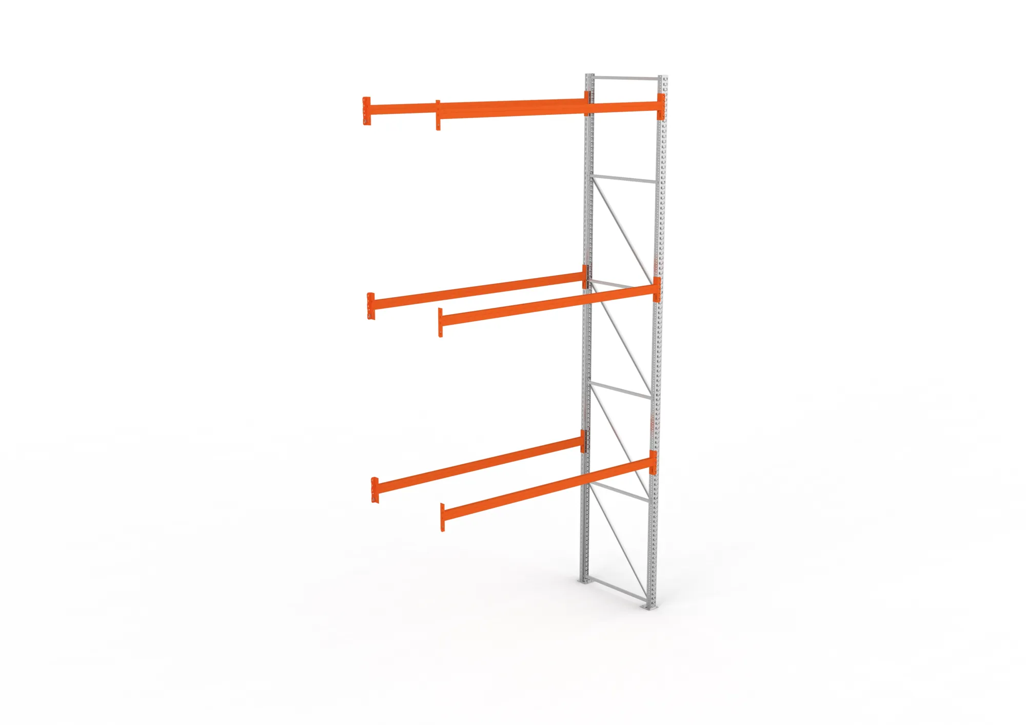 META MULTIPAL, Palettenregal, Anbauregal, 5500 x 2700 x 1100 mm, Fachlast 470 kg, 4 Ebenen, 12 Paletten, verzinkt – Ansicht von oben