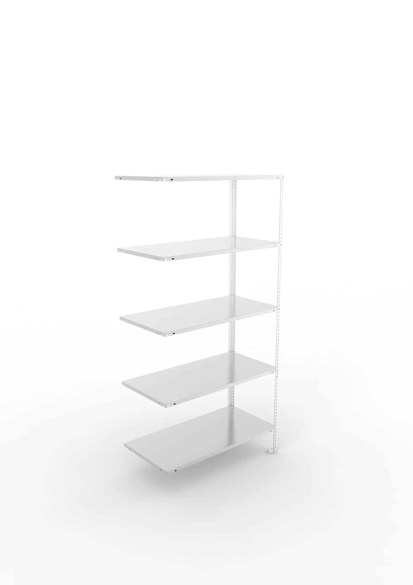 META FIX, Fachbodenregal, Anbauregal, 2000 x 1000 x 500 mm, Fachlast 80 kg, 5 Ebenen, verzinkt – Ansicht von oben