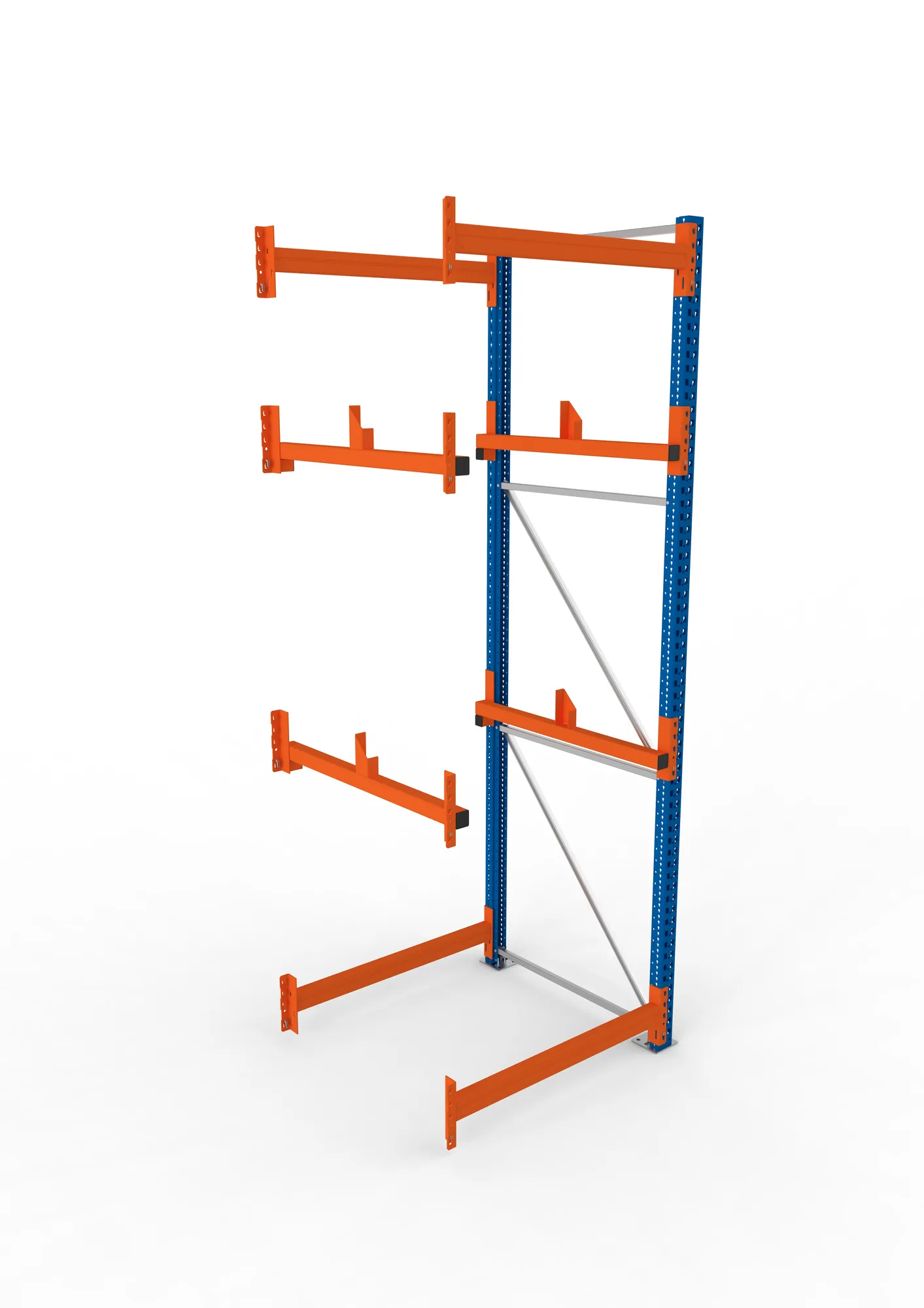 META MULTIPAL, Kabeltrommelregal, Anbauregal, 3300 x 1100 x 1100 mm, Feldlast 4000 kg, 2 Ebenen, Typ 1, RAL 5010 – Ansicht von oben