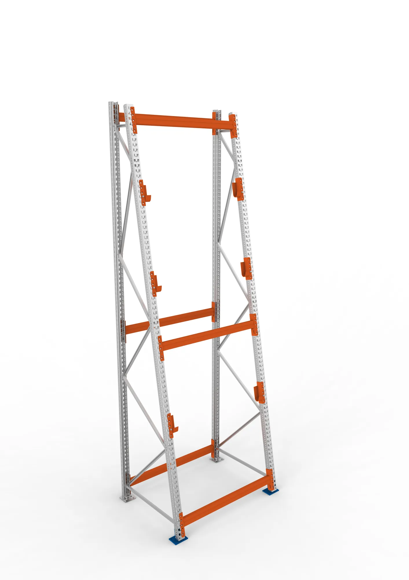 META MULTIPAL, Kabeltrommelregal, Grundregal, 4400 x 1300 x 1100 mm, Feldlast 2250 kg, 3 Ebenen, Typ 3/A-Ständer, verzinkt – Ansicht von oben