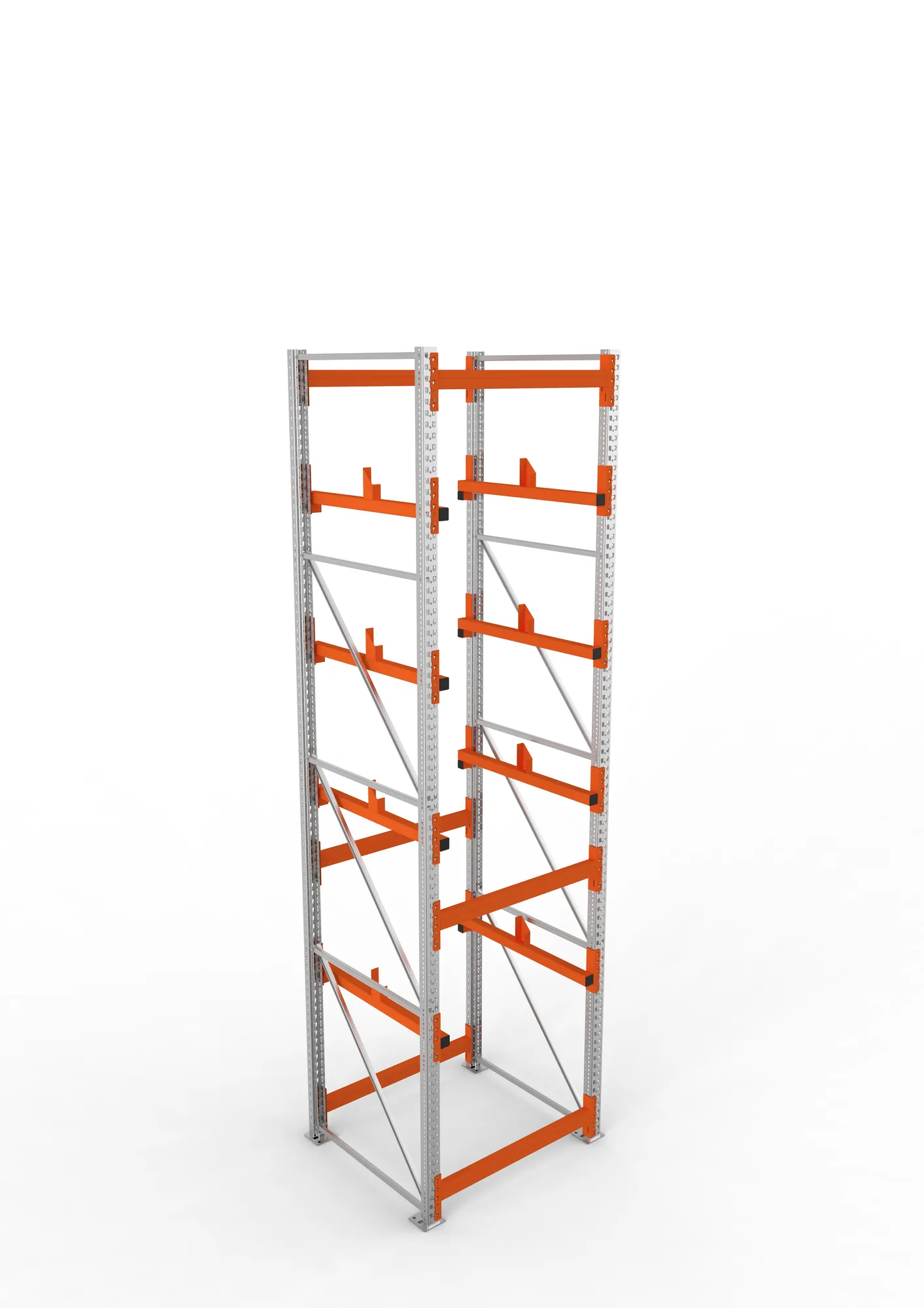 META MULTIPAL, Kabeltrommelregal, Grundregal, 4400 x 1100 x 1100 mm, Feldlast 5500 kg, 2 Ebenen, Typ 1, verzinkt – Ansicht von oben
