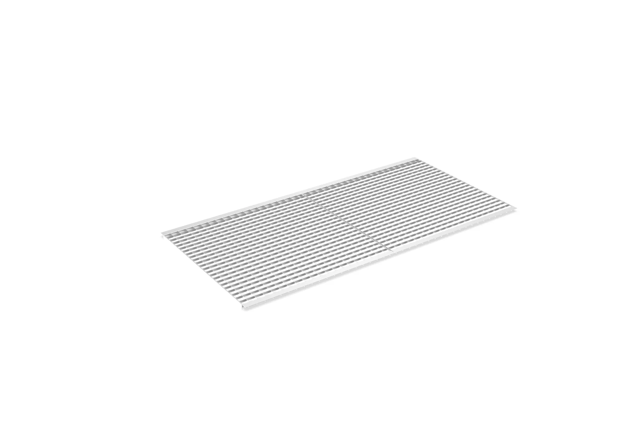 META MULTIPAL, Gitterrostboden eingelegt, 2225 x 1100 mm, 850 kg/m², feuerverzinkt – Ansicht in Blickhöhe
