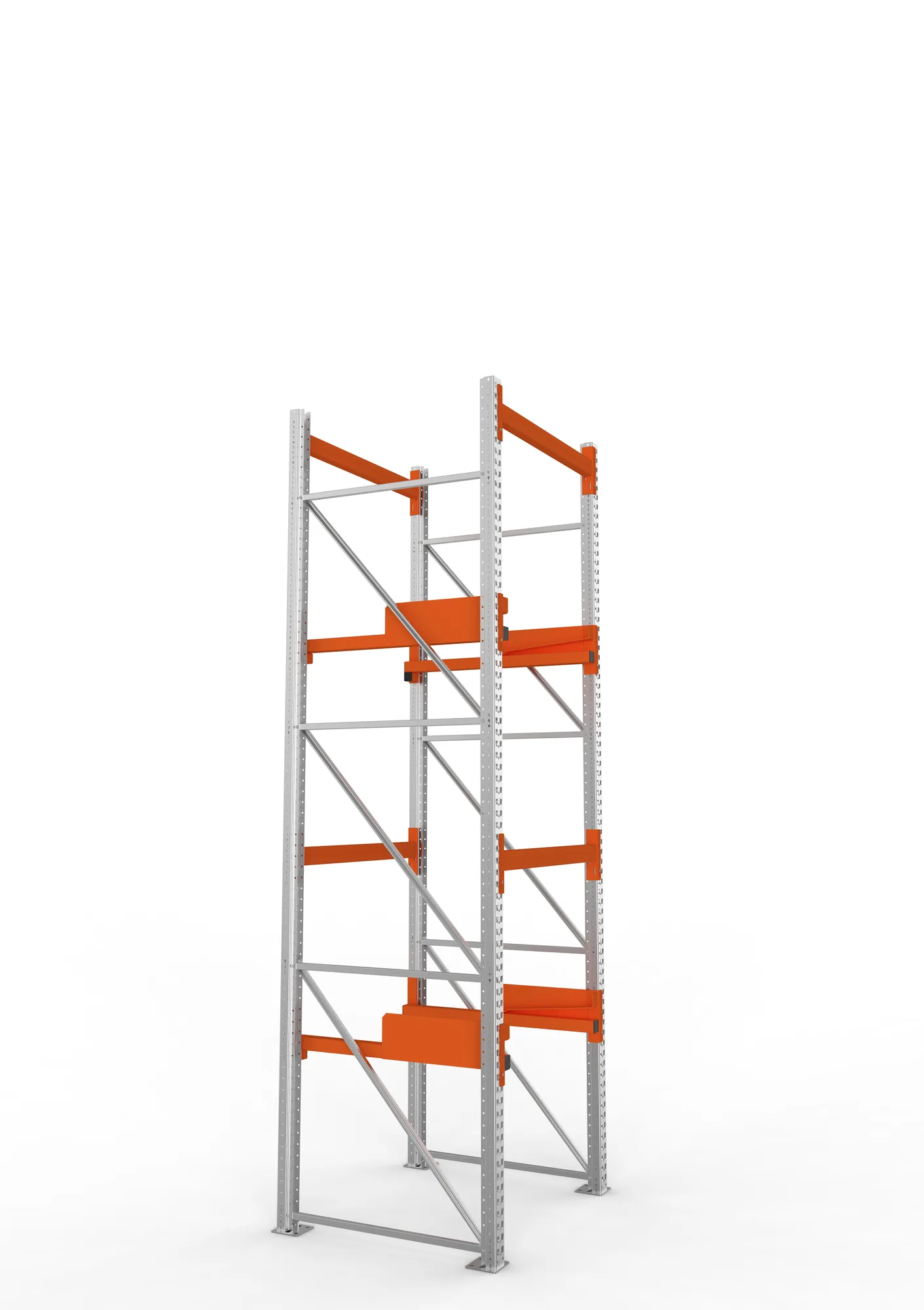 META MULTIPAL, Kabeltrommelregal, Grundregal, 3800 x 1100 x 1100 mm, Feldlast 4000 kg, 2 Ebenen, Typ 2, RAL 5010 – Seitenansicht