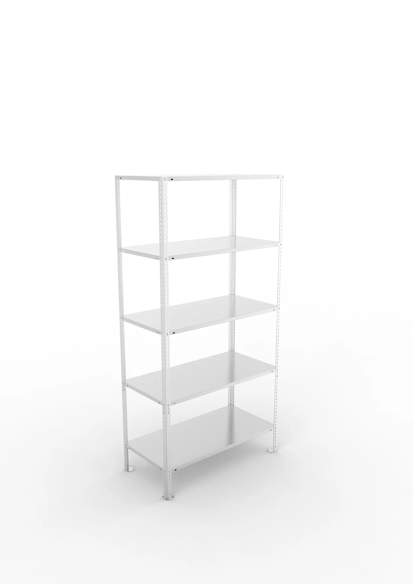 META FIX, Fachbodenregal, Grundregal, 2000 x 1000 x 500 mm, Fachlast 80 kg, 5 Ebenen, verzinkt – Ansicht von oben
