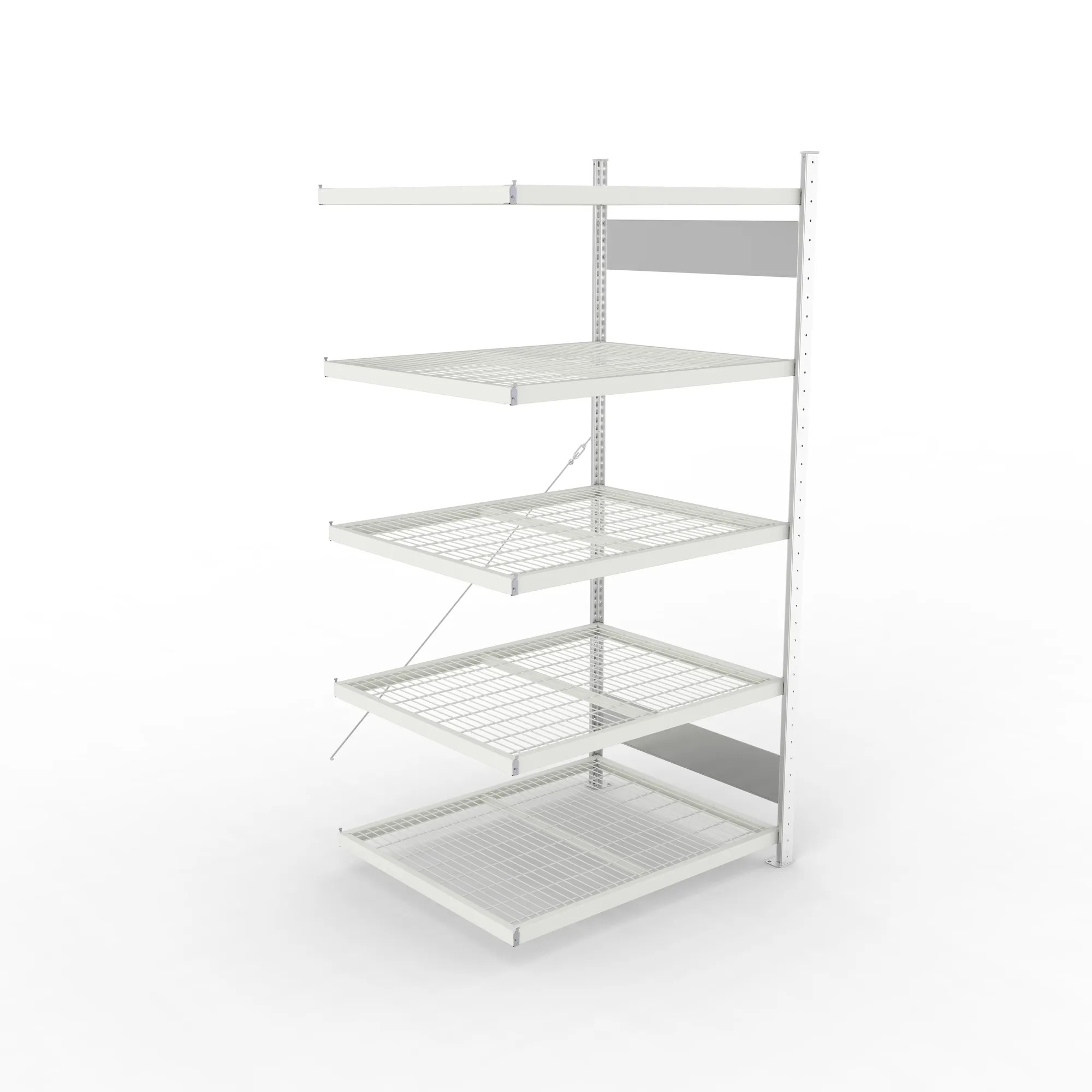 META CLIP S3, Drahtgitterfachbodenregal, Anbauregal, 2000 x 1000 x 800 mm, Fachlast 150 kg, 5 Ebenen, verzinkt/RAL 7035 – Ansicht von oben