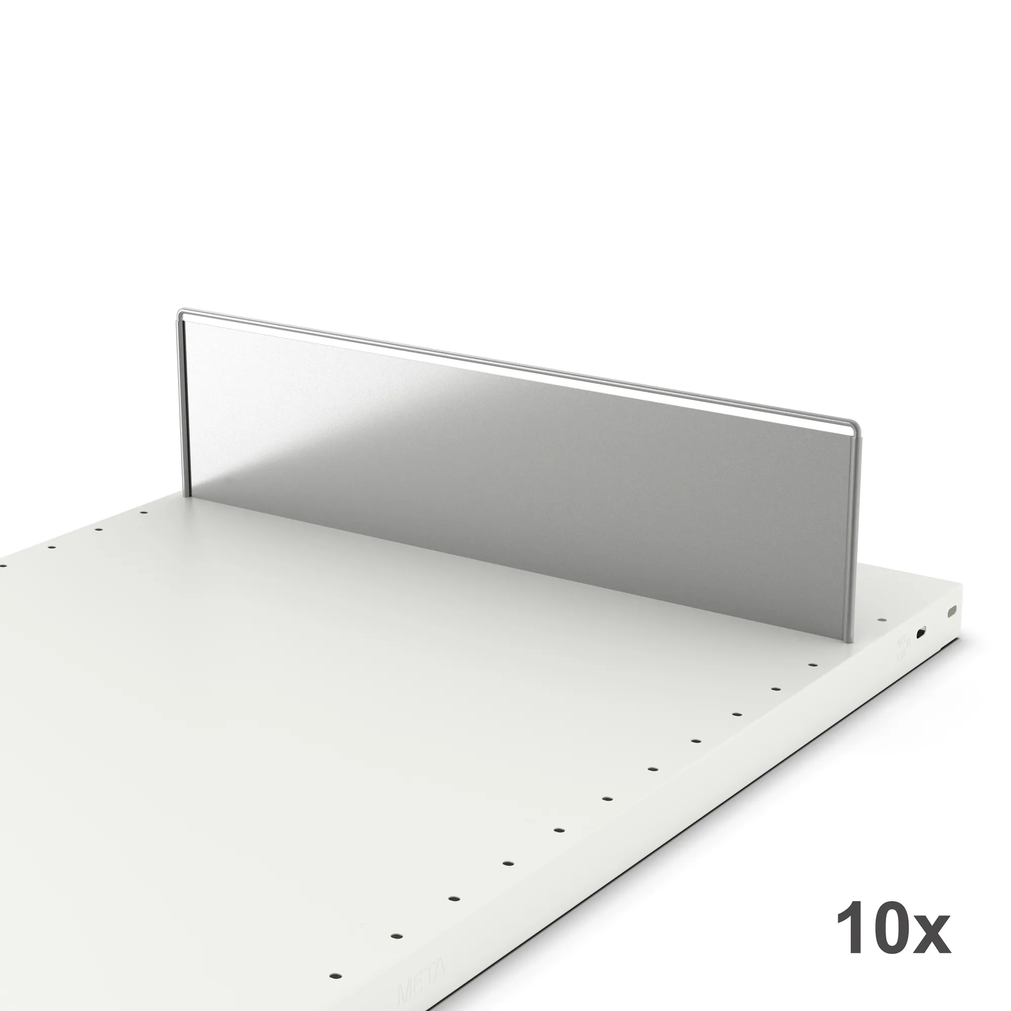 META CLIP, Fachteiler freistehend, 150 x 600 mm, verzinkt, 10 Stück – im eingebauten Zustand