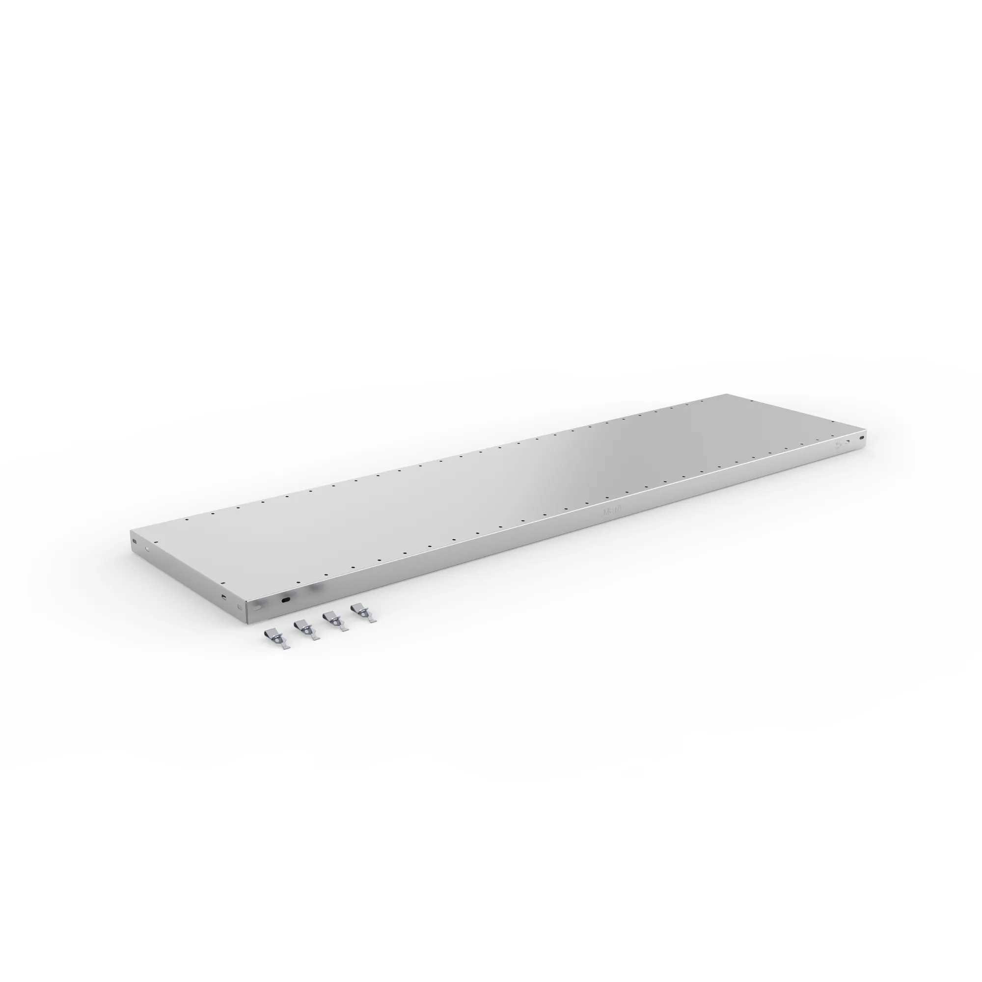META CLIP, Zusatz-Fachboden, 1500 x 400 mm, 200 kg, verzinkt – Ansicht in Blickhöhe