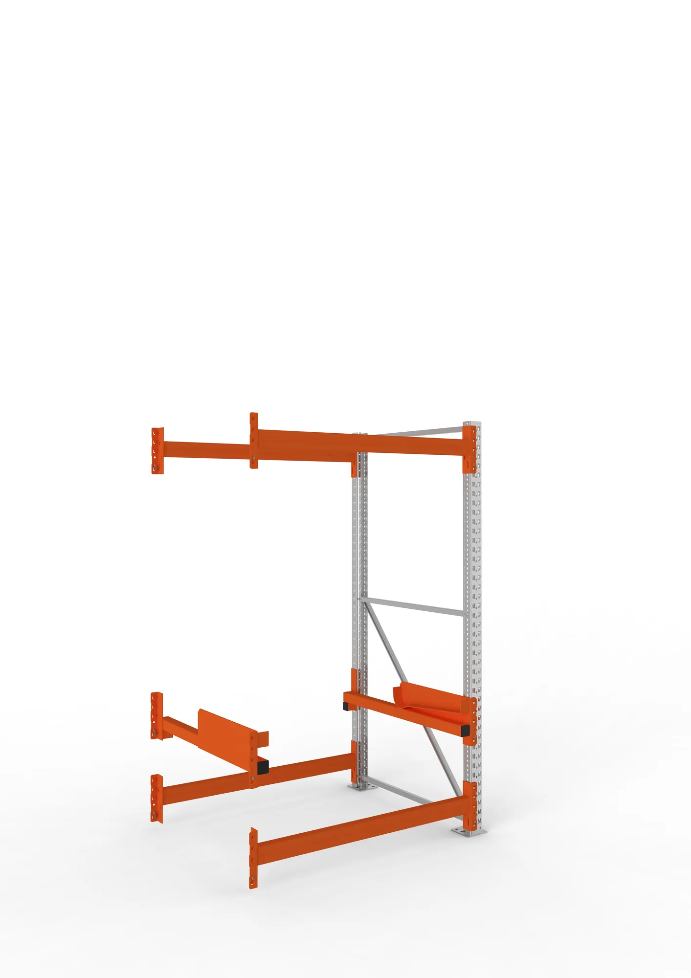 META MULTIPAL, Kabeltrommelregal, Anbauregal, 2200 x 1300 x 1100 mm, Feldlast 4000 kg, 2 Ebenen, Typ 2, verzinkt – Ansicht in Blickhöhe