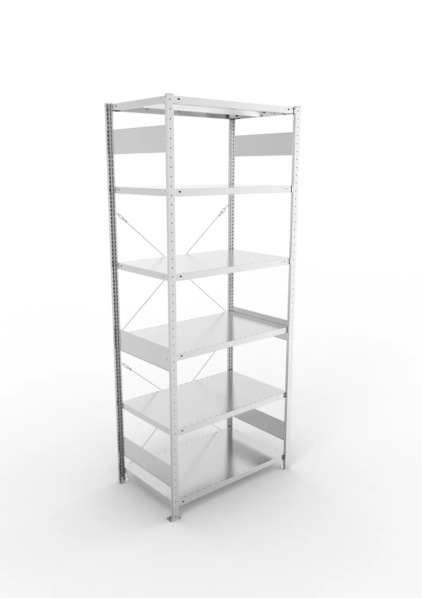 META CLIP, Fachbodenregal, Grundregal, 2500 x 1000 x 600 mm, Fachlast 330 kg, 6 Ebenen, verzinkt – Ansicht von oben