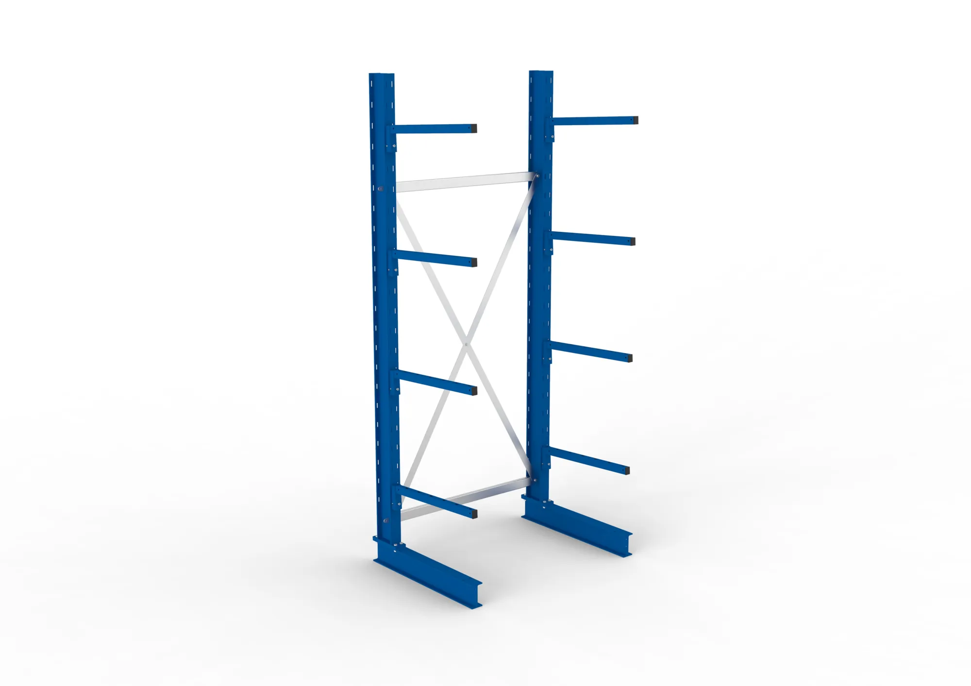 META MULTISTRONG L, Kragarmregal, Grundregal, 2500 x 1000 x 600 mm, Armlast 140 kg, einseitig, 4+1 Ebenen – Ansicht von oben