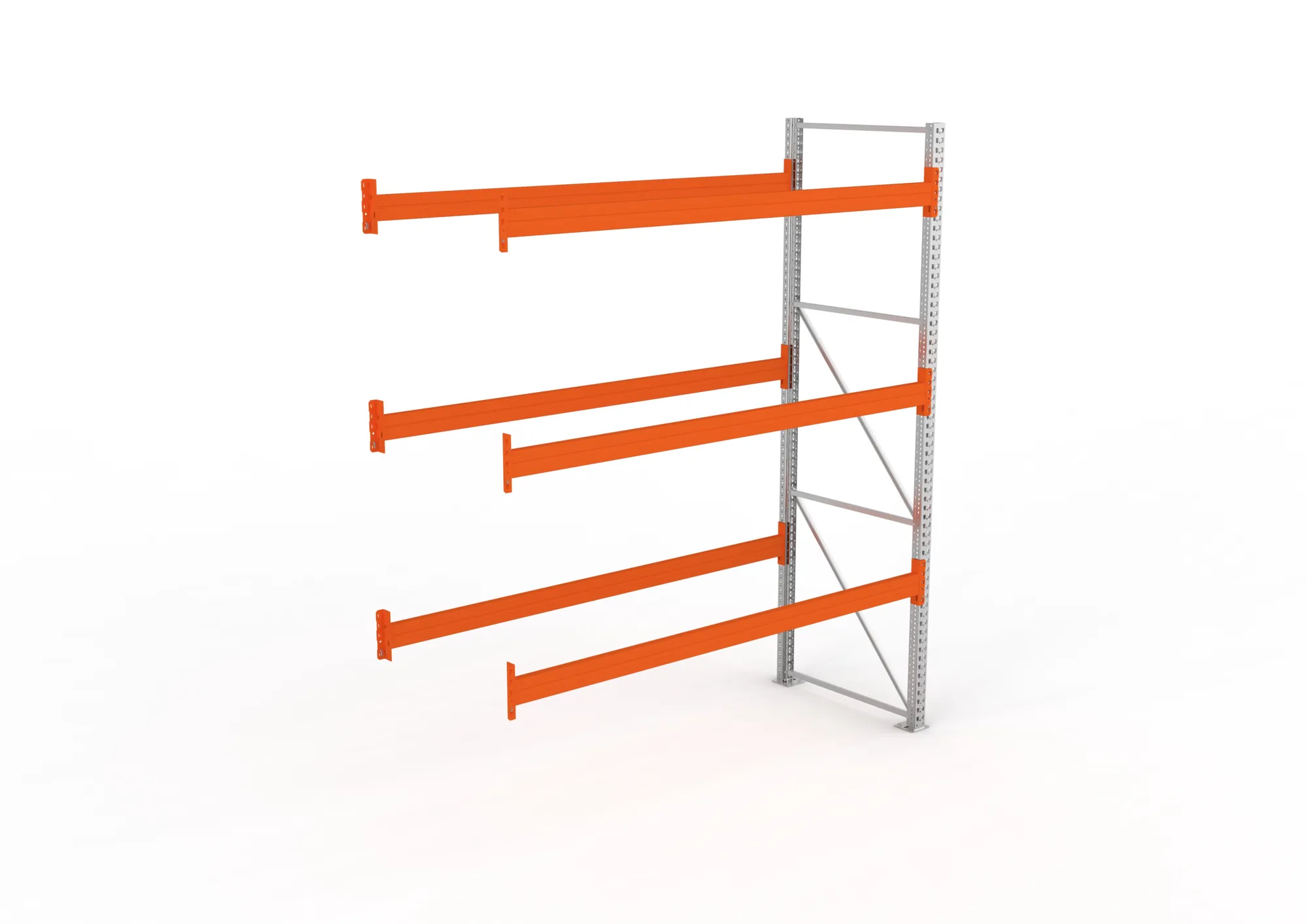 META MULTIPAL, Palettenregal, Anbauregal, 3300 x 2700 x 1100 mm, Fachlast 980 kg, 4 Ebenen, 12 Paletten, verzinkt – Ansicht von oben