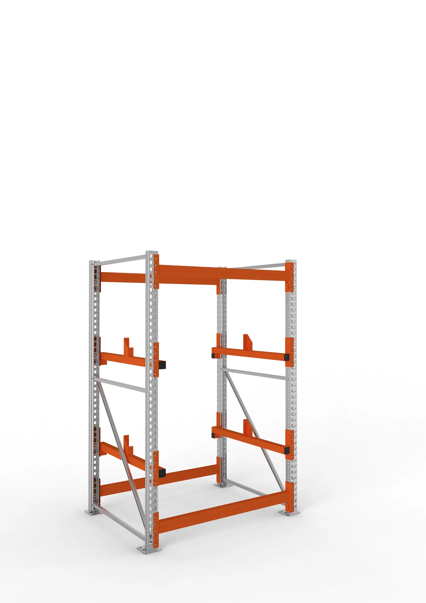 META MULTIPAL, Kabeltrommelregal, Grundregal, 2200 x 1300 x 1100 mm, Feldlast 4000 kg, 2 Ebenen, Typ 1, verzinkt – Ansicht in Blickhöhe