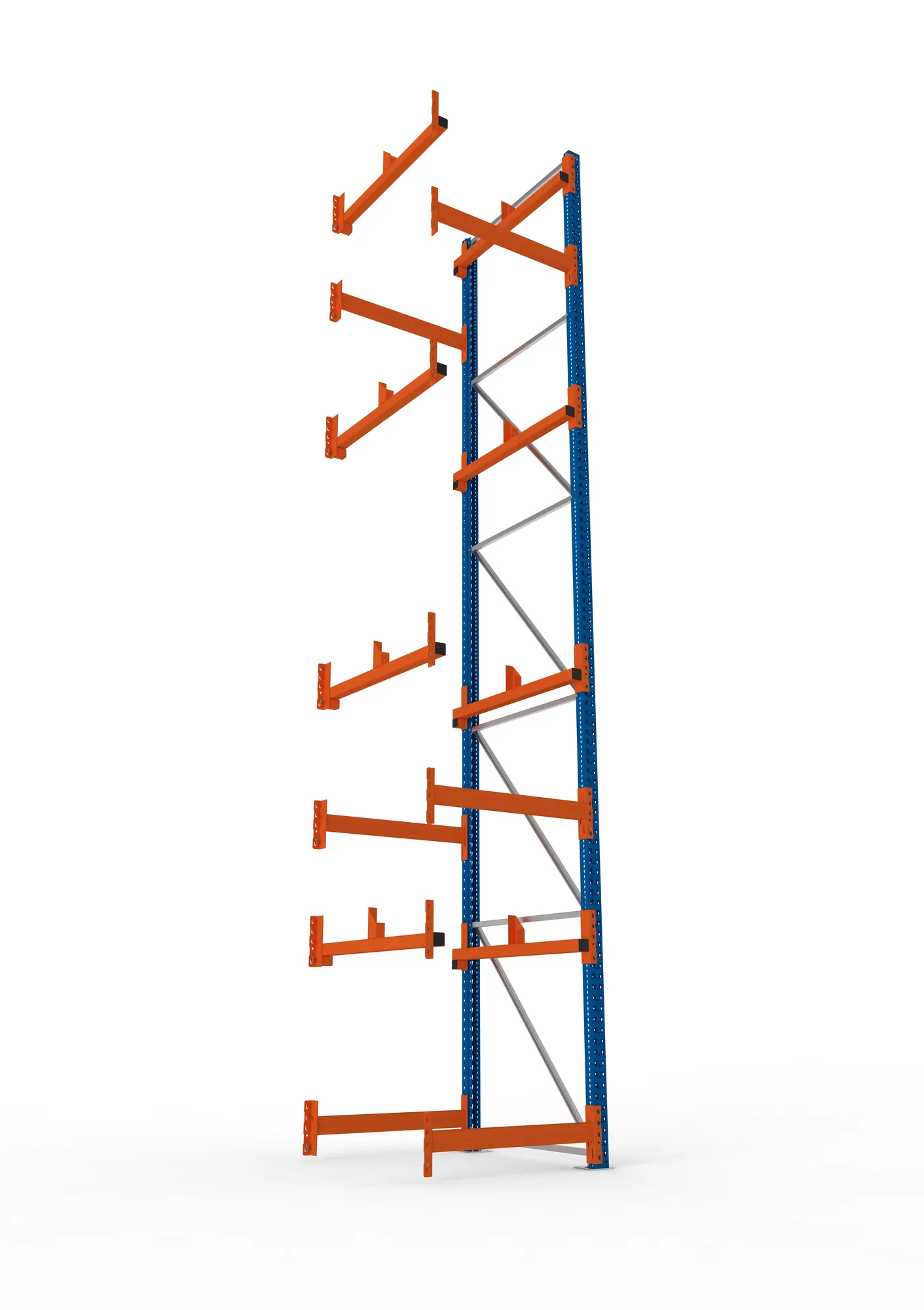META MULTIPAL, Kabeltrommelregal, Anbauregal, 5500 x 900 x 1100 mm, Feldlast 5500 kg, 2 Ebenen, Typ 1, RAL 5010 – Ansicht von unten