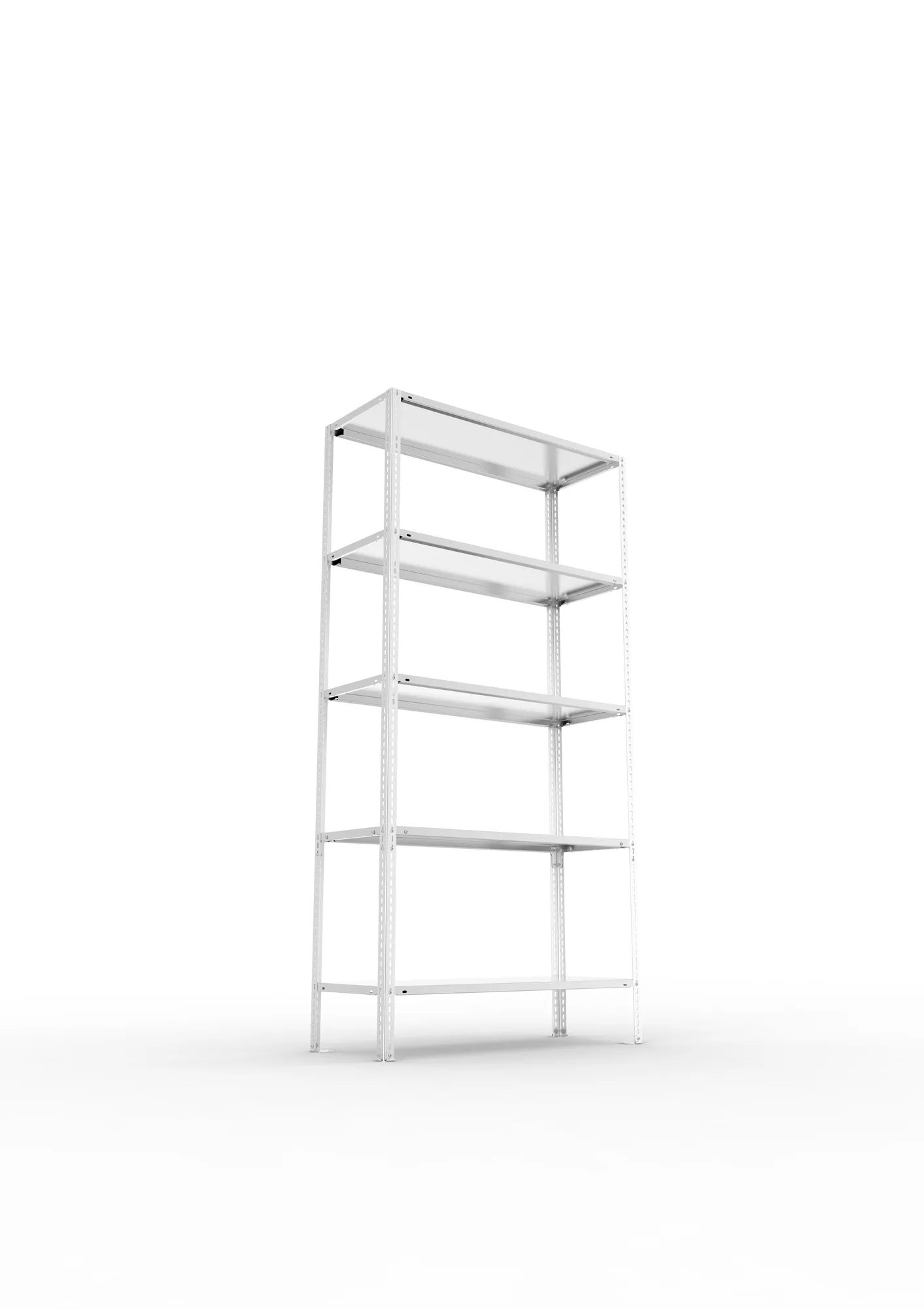 META FIX, Fachbodenregal, Grundregal, 2000 x 1000 x 400 mm, Fachlast 80 kg, 5 Ebenen, verzinkt – Ansicht von unten