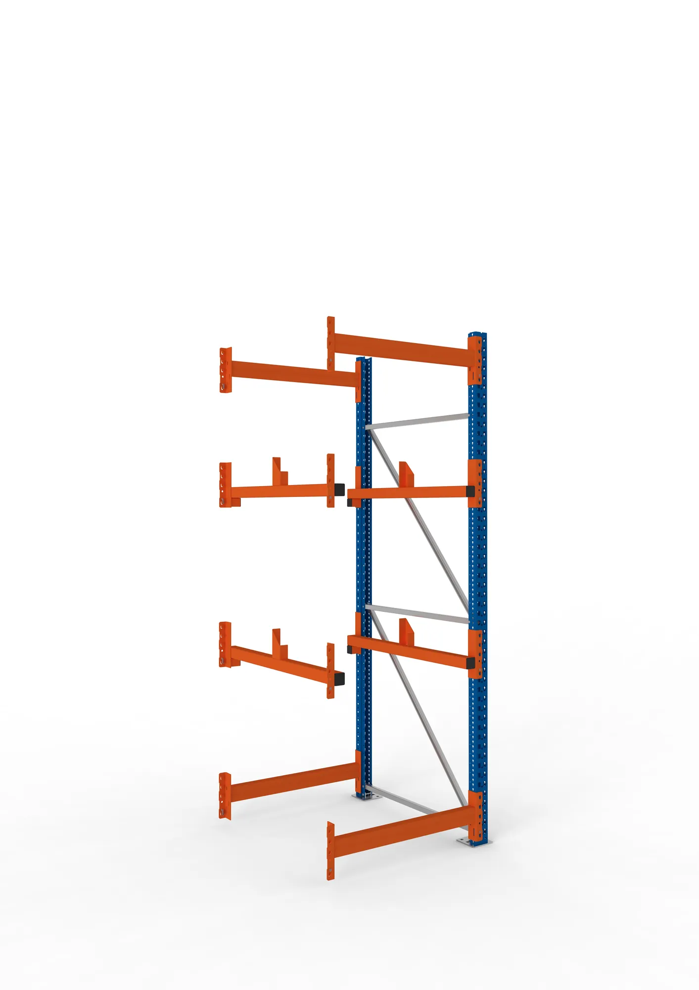 META MULTIPAL, Kabeltrommelregal, Anbauregal, 2700 x 900 x 1100 mm, Feldlast 4000 kg, 2 Ebenen, Typ 1, RAL 5010 – Ansicht in Blickhöhe